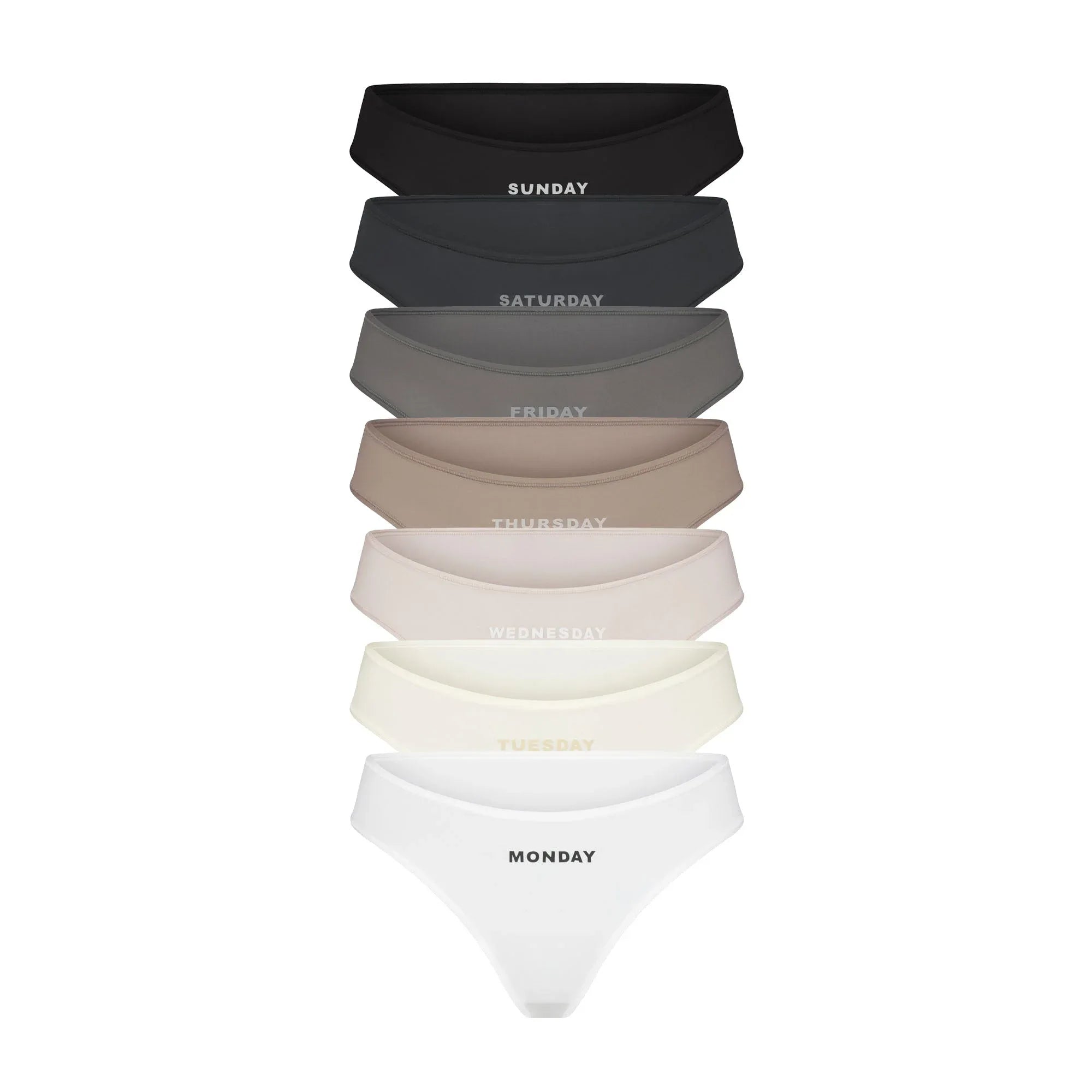 SKIMS FITS EVERYBODY DAYS OF THE WEEK PANTY 7-PACK | GRAPHITE MULTI - KÜLOT - My Suti