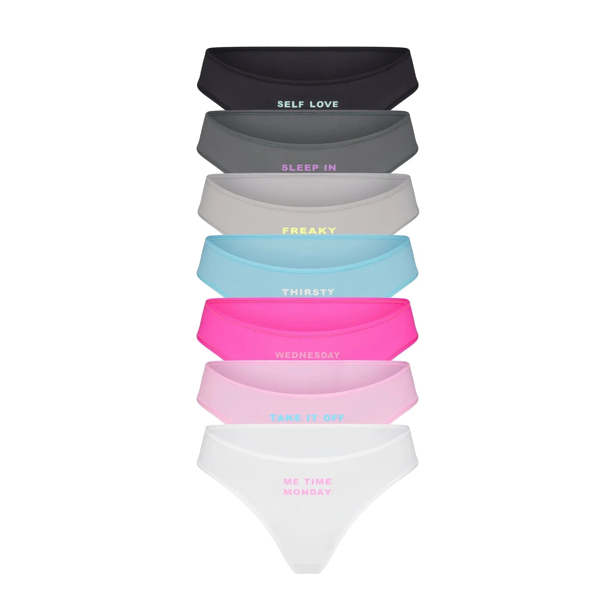 SKIMS FITS EVERYBODY DAYS OF THE WEEK PANTY 7-PACK | POP MULTI - KÜLOT - My Suti