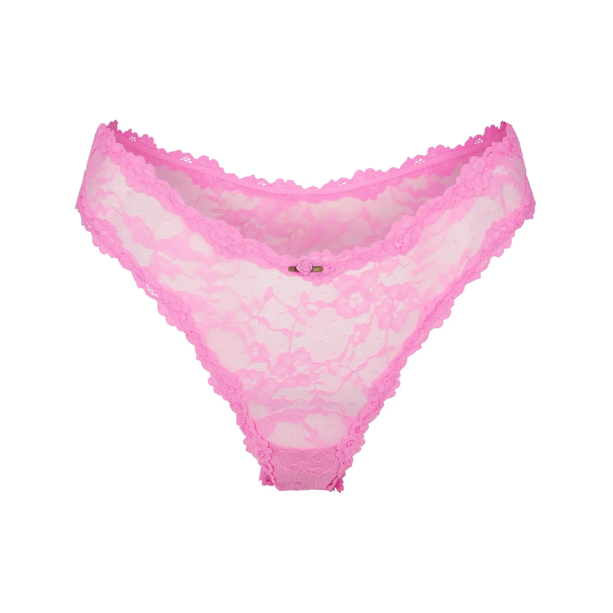 SKIMS STRETCH LACE DIPPED THONG | SUGAR PINK - TANGA - My Suti