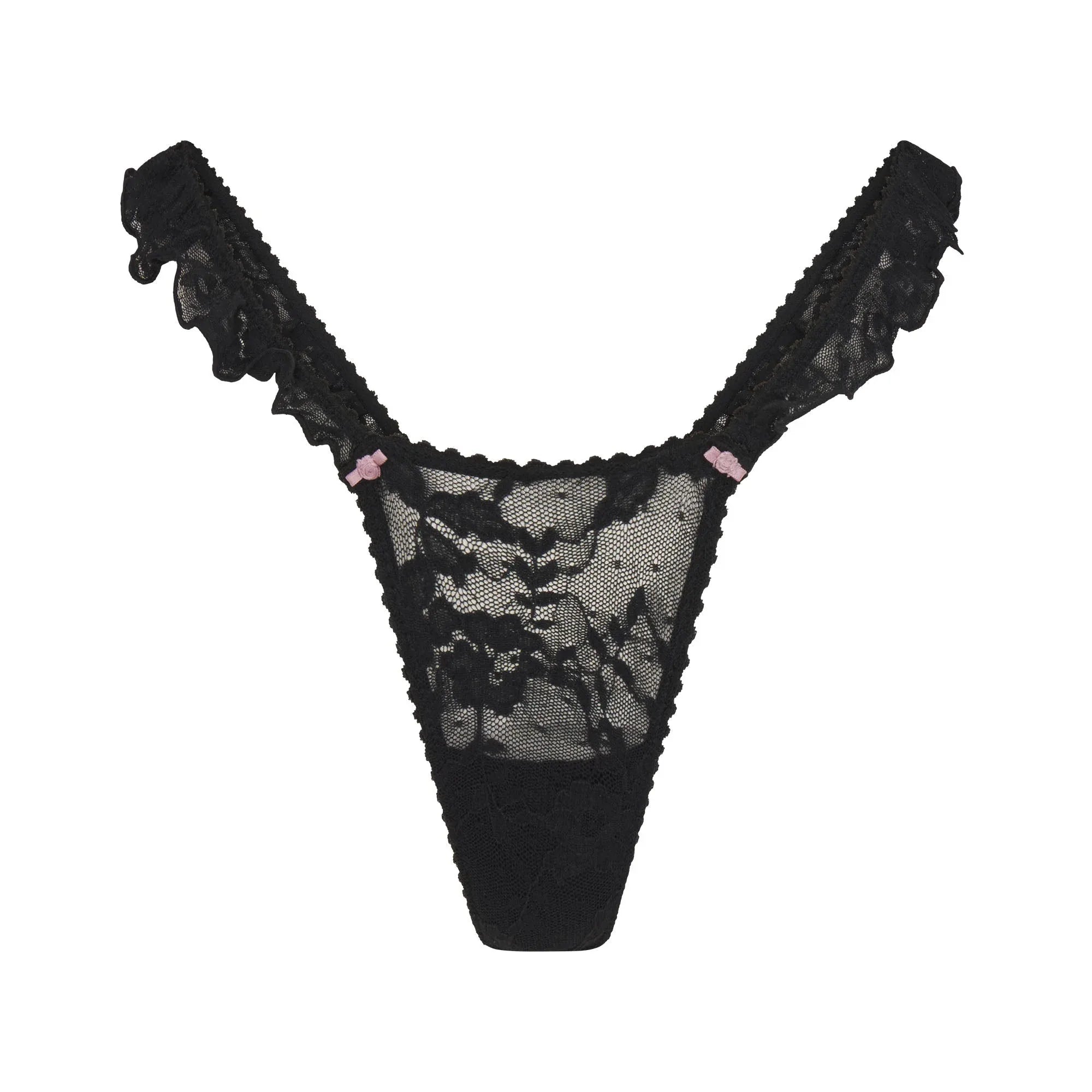 SKIMS STRETCH LACE BUTTERFLY THONG | ONYX - TANGA - My Suti