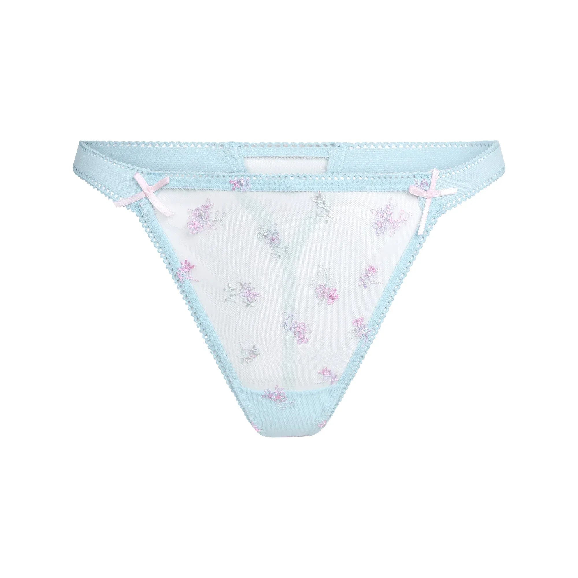 SKIMS SPRING INTIMATES STRING THONG | POWDER BLUE MULTI TULLE - İP THONG - My Suti