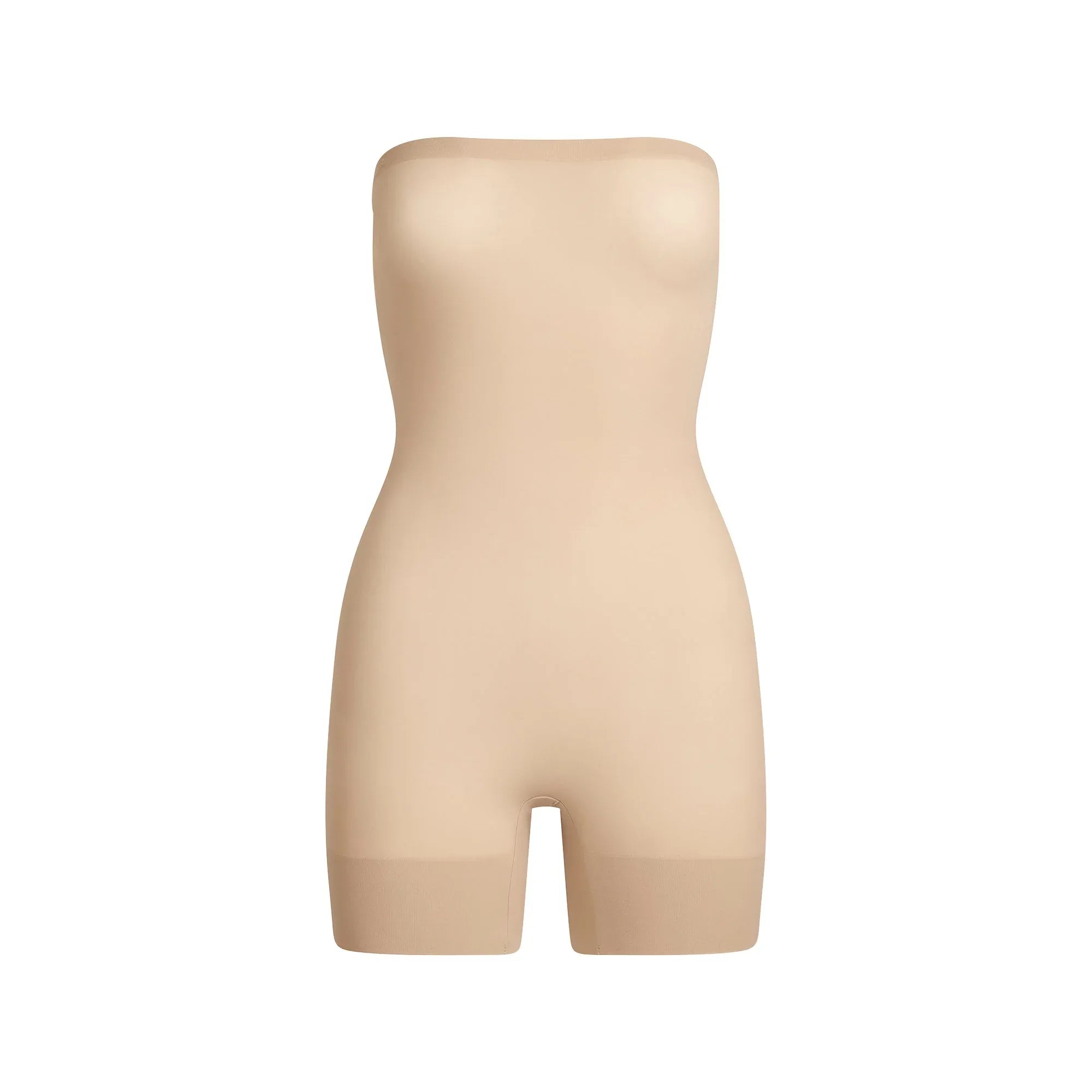 SKIMS SHEER SEAMLESS STRAPLESS SHORTIE BODYSUIT | CLAY - BODYSUIT - My Suti