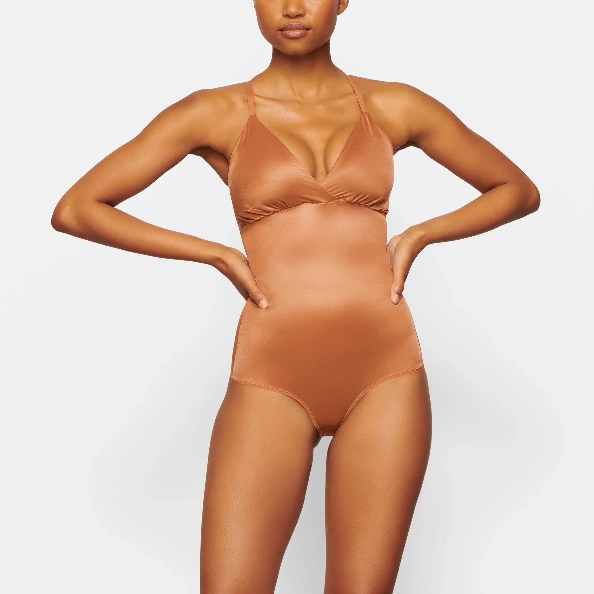 SKIMS SIMPLY BARE BODYSUIT BRIEF WITH SNAPS | BRONZE - BODYSUIT - My Suti