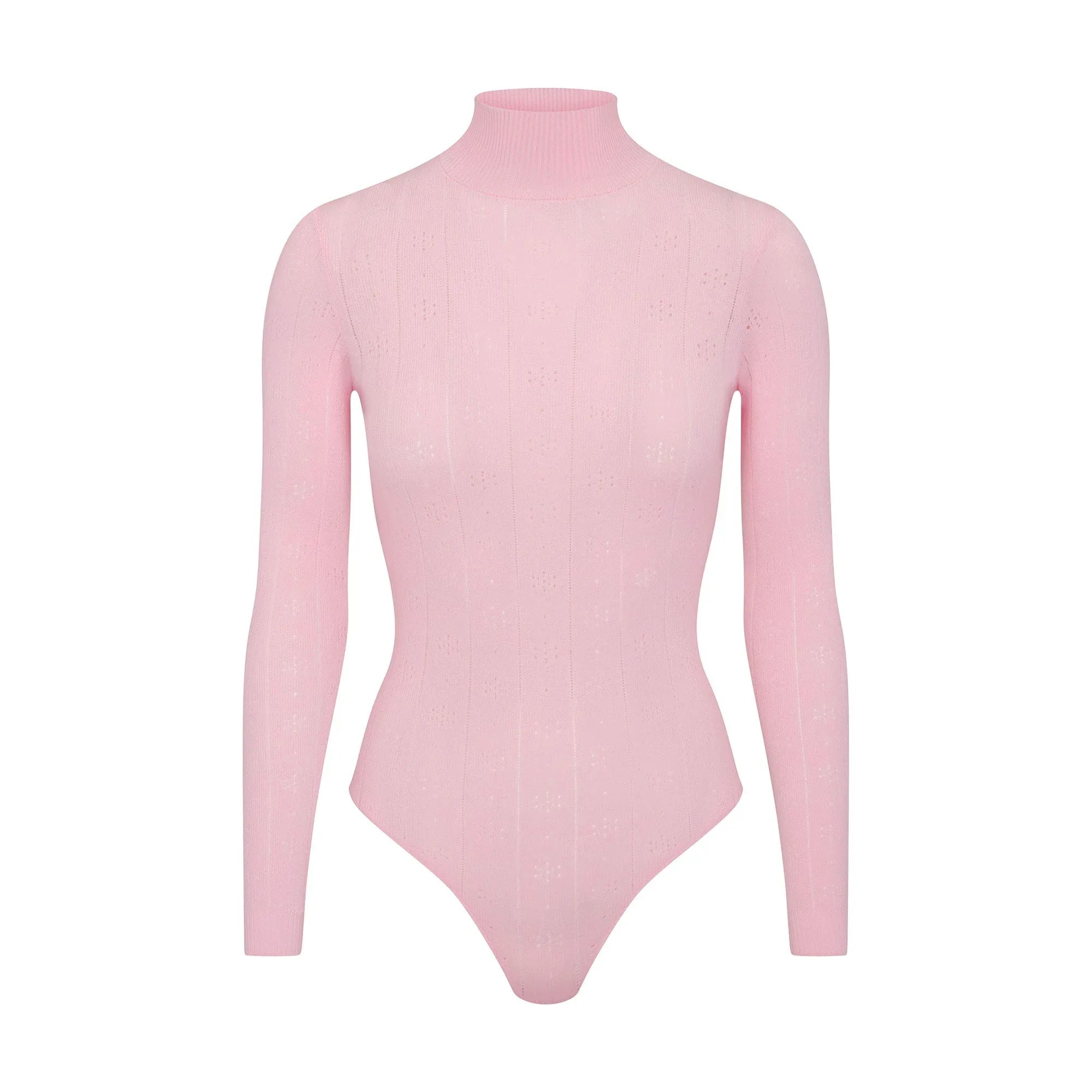 SKIMS SWEATER POINTELLE TURTLENECK BODYSUIT | BABY PINK - BODYSUIT - My Suti