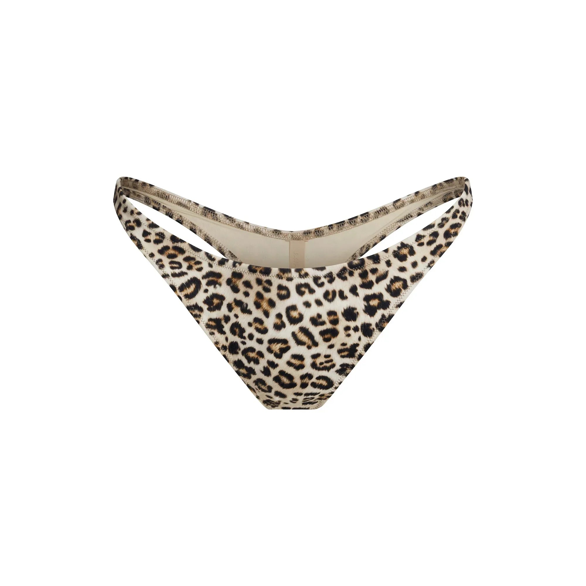 SKIMS SIGNATURE SWIM THONG BIKINI BOTTOM | CHAMPAGNE LEOPARD PRINT - BIKINI ALT - My Suti