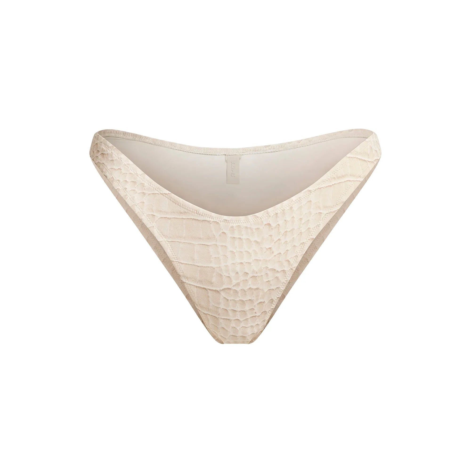SKIMS SIGNATURE SWIM TANGA BIKINI BOTTOM | EGRET CROCODILE PRINT - BIKINI ALT - My Suti