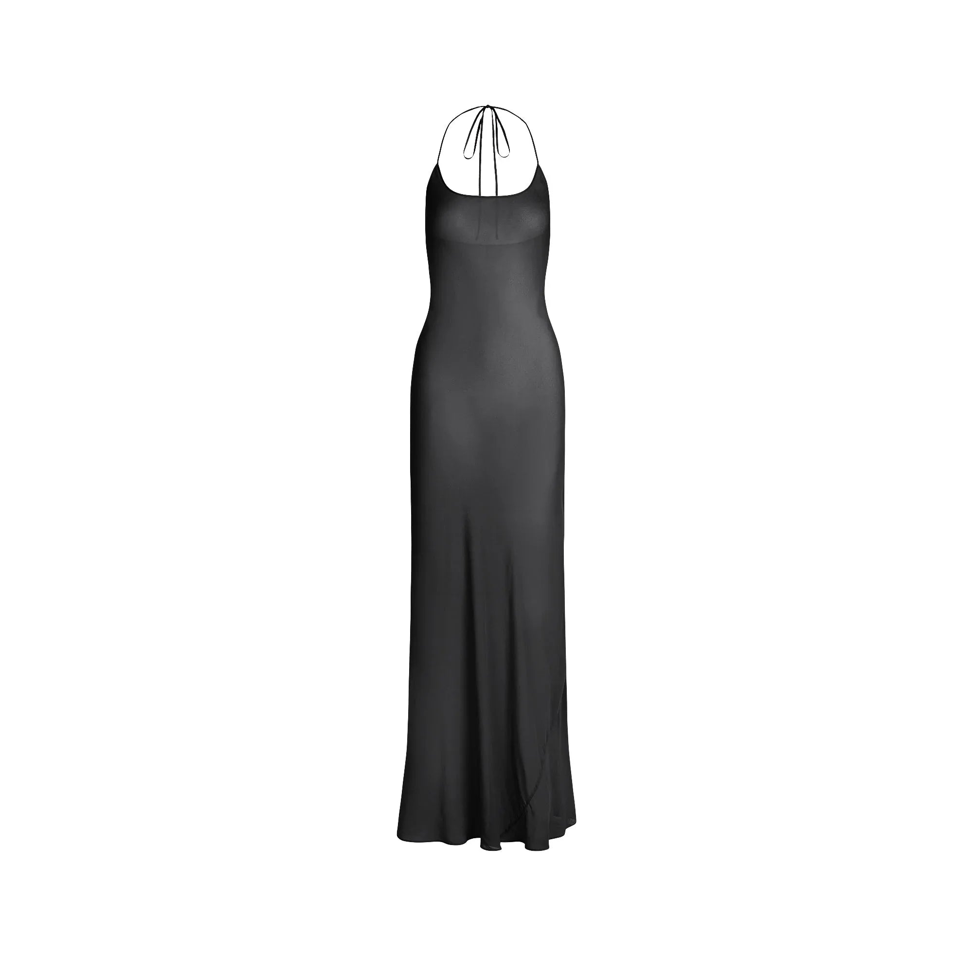 SKIMS SHEER COVER-UPS LONG HALTER DRESS | OBSIDIAN - ELBİSE - My Suti