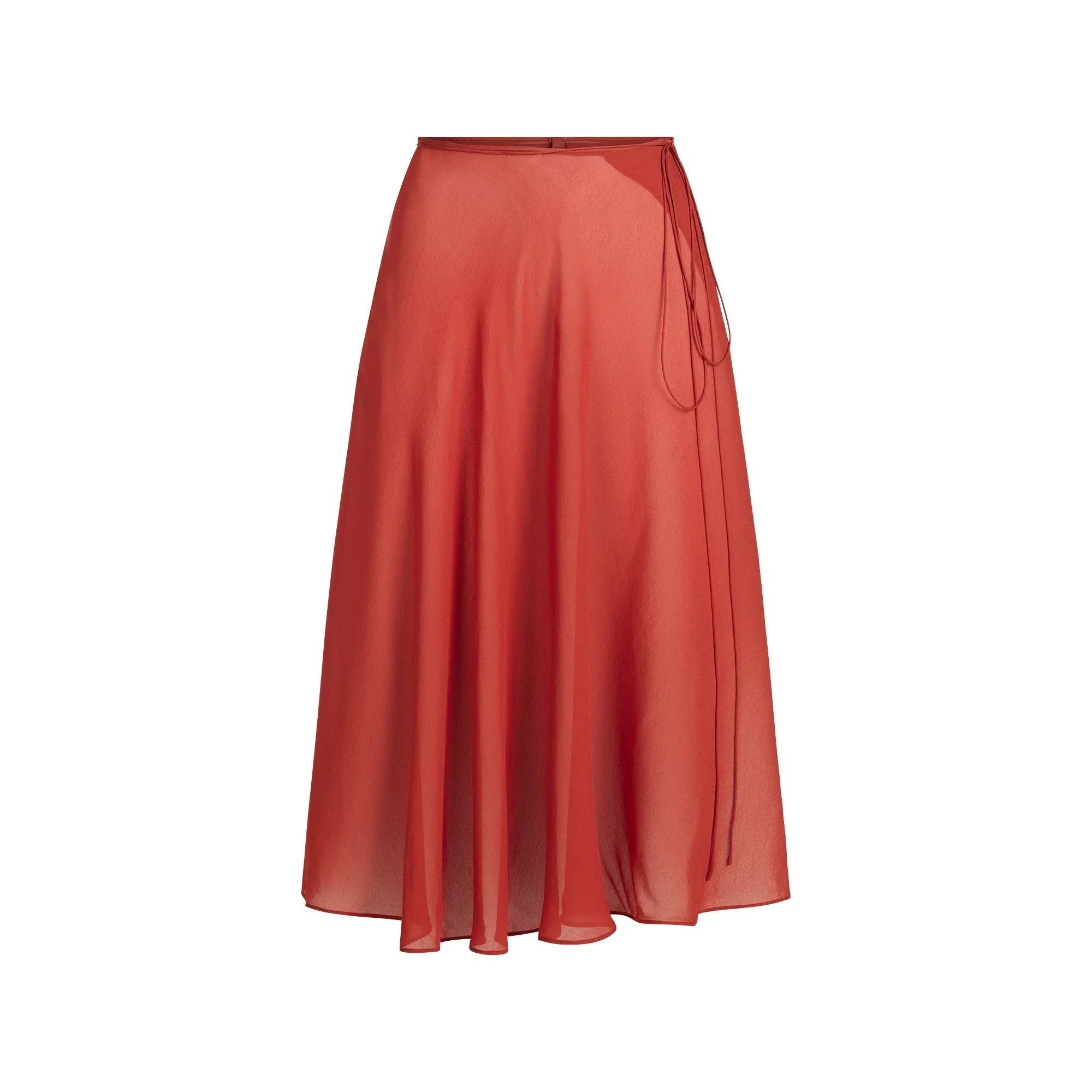 SKIMS SHEER COVER-UPS TIE SIDE MIDI SKIRT | AUBURN - ETEK - My Suti
