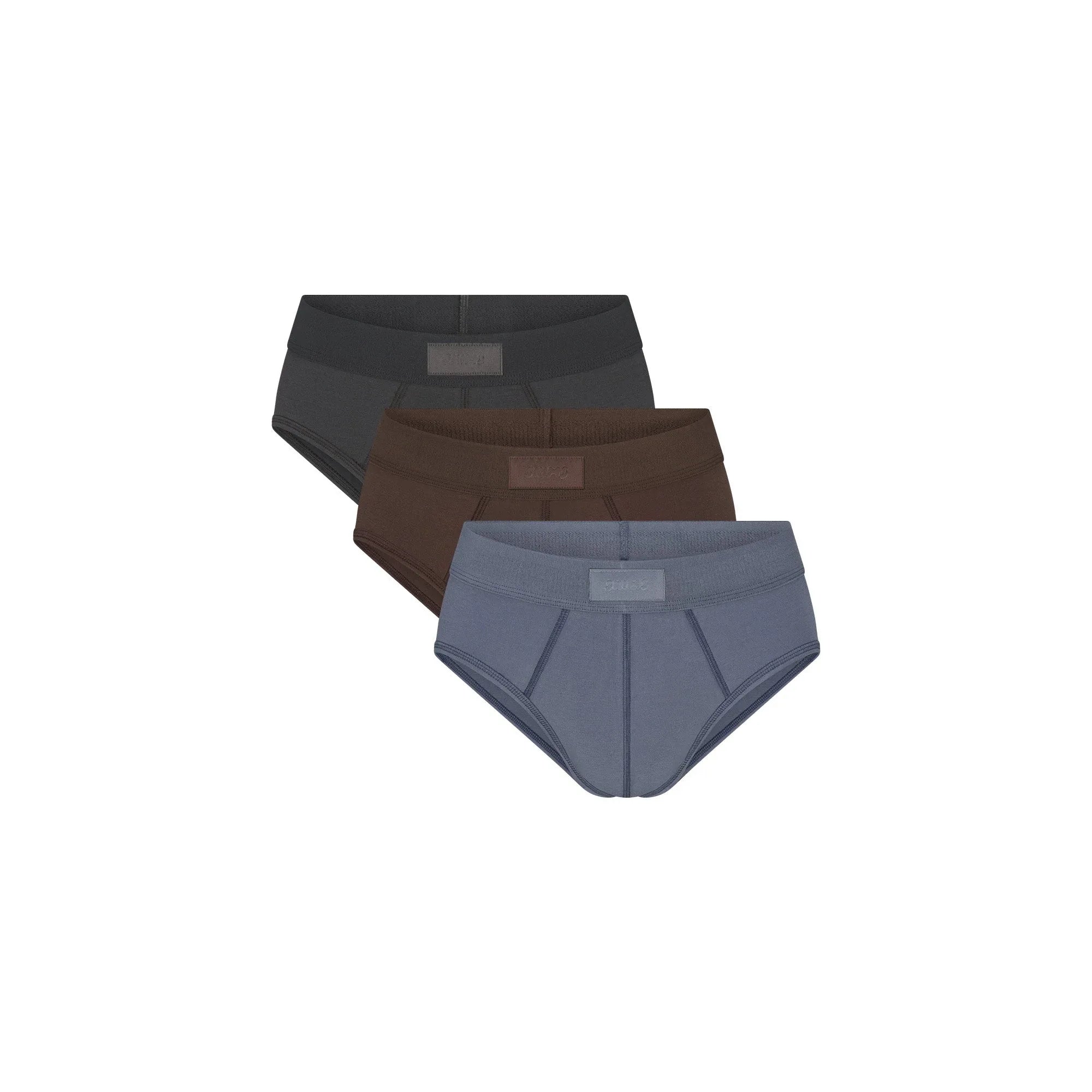 SKIMS COTTON MENS BRIEF 3-PACK | DARK SEPIA MULTI - KÜLOT - My Suti