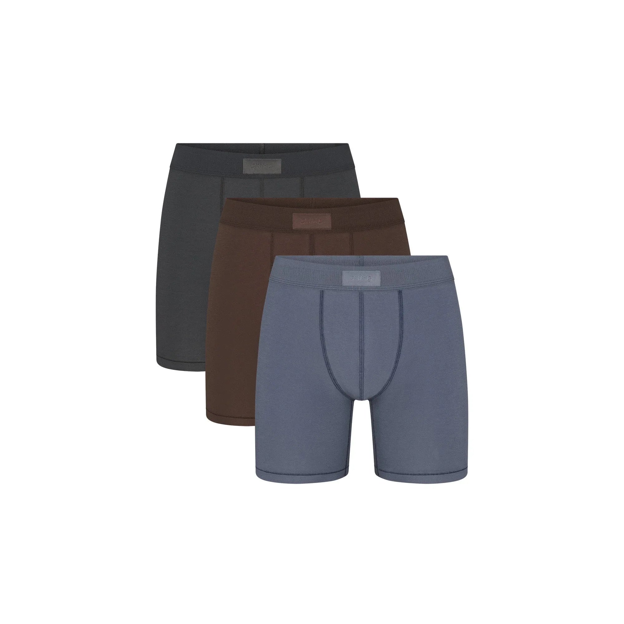 SKIMS COTTON MENS 5" BOXER BRIEF 3-PACK | DARK SEPIA MULTI - KUTU KALIP ŞORT - My Suti