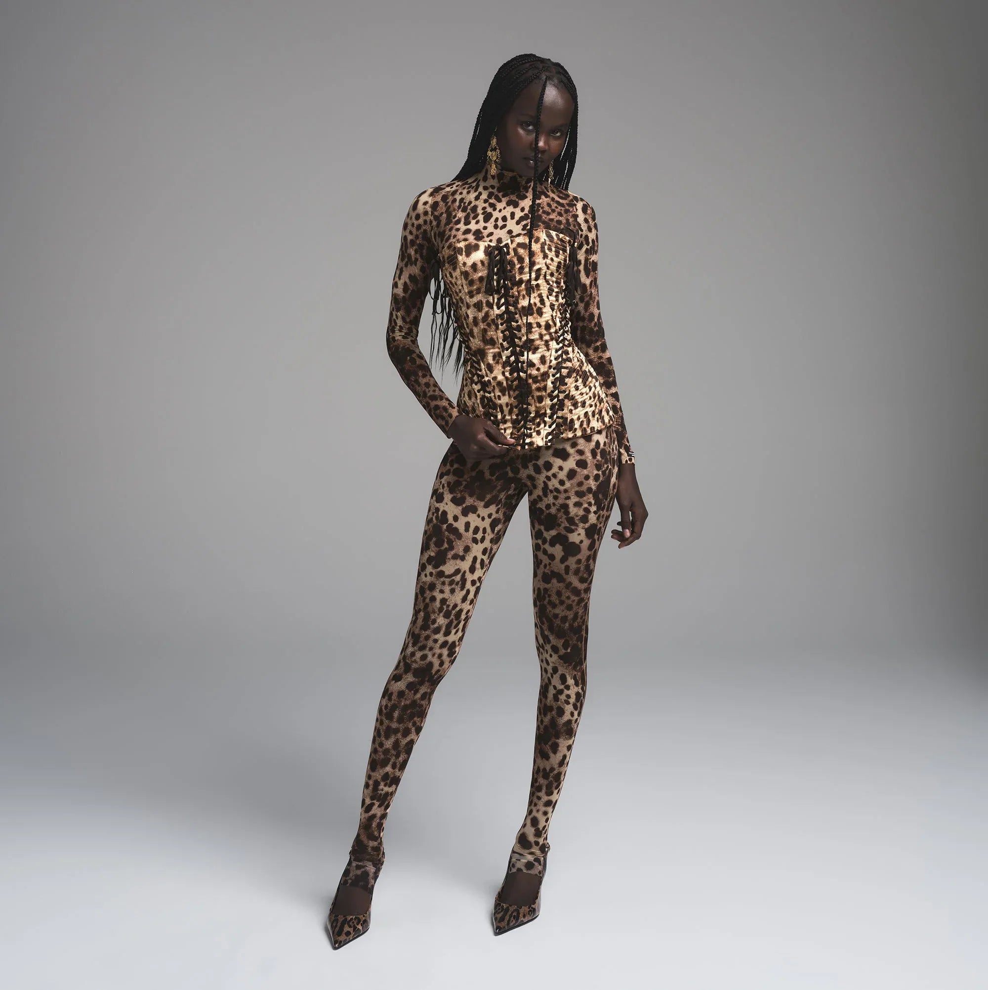 SKIMS DOLCE&GABBANA X SILK LACE UP CORSET | LEOPARD - KORSET - My Suti