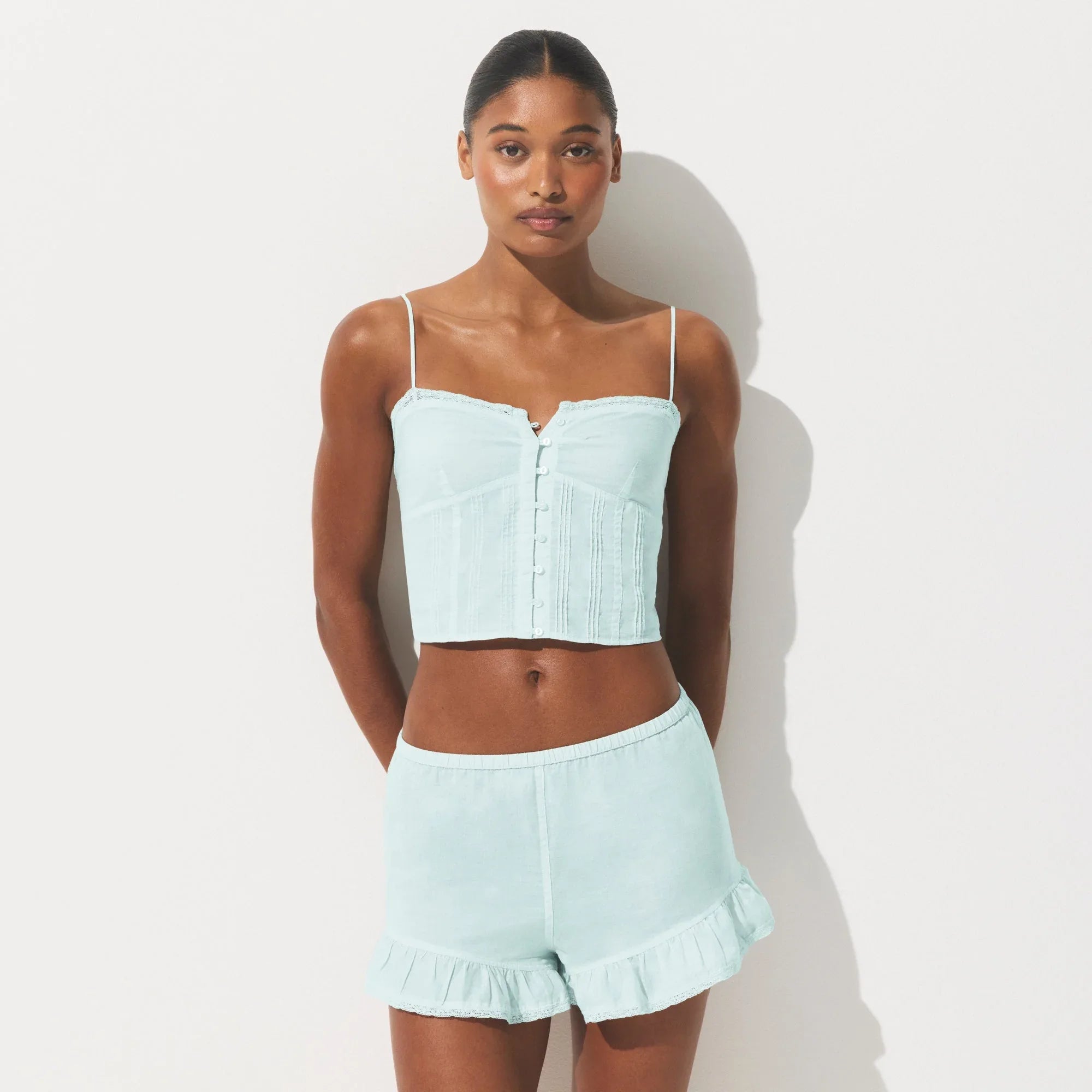 SKIMS COTTON VOILE CROPPED CAMI | FROST - KAMİZOL - My Suti