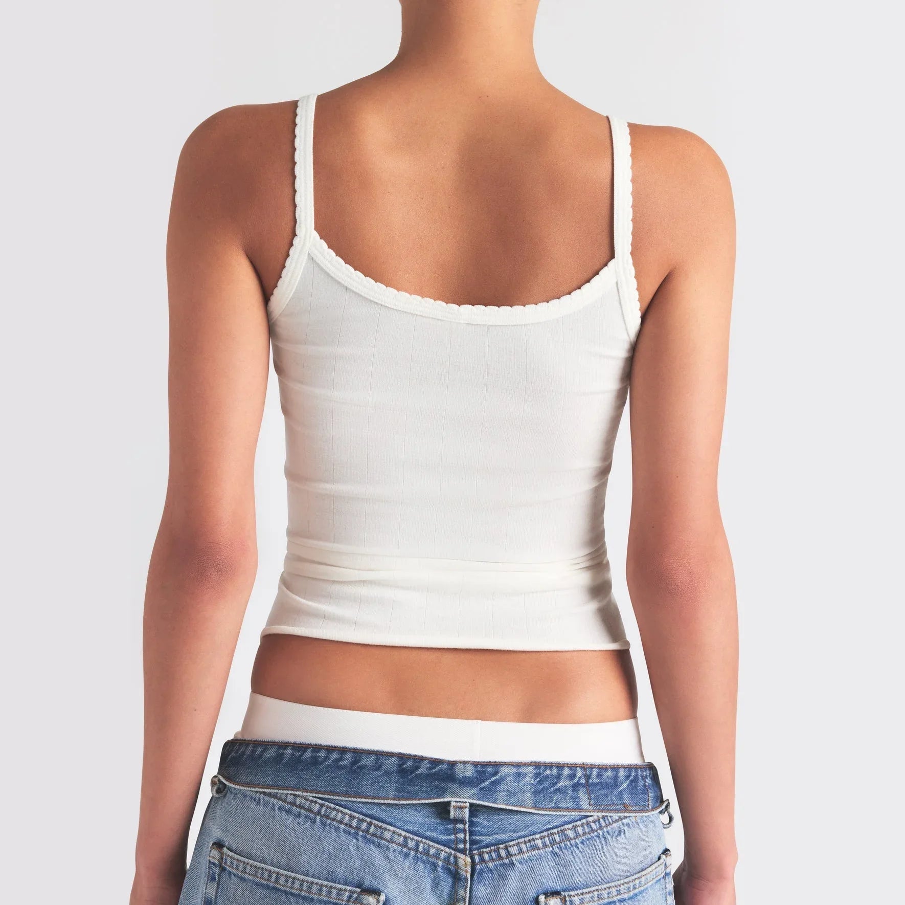 SKIMS DROP NEEDLE POINTELLE LONG CAMI | MARBLE - TİŞÖRT - My Suti