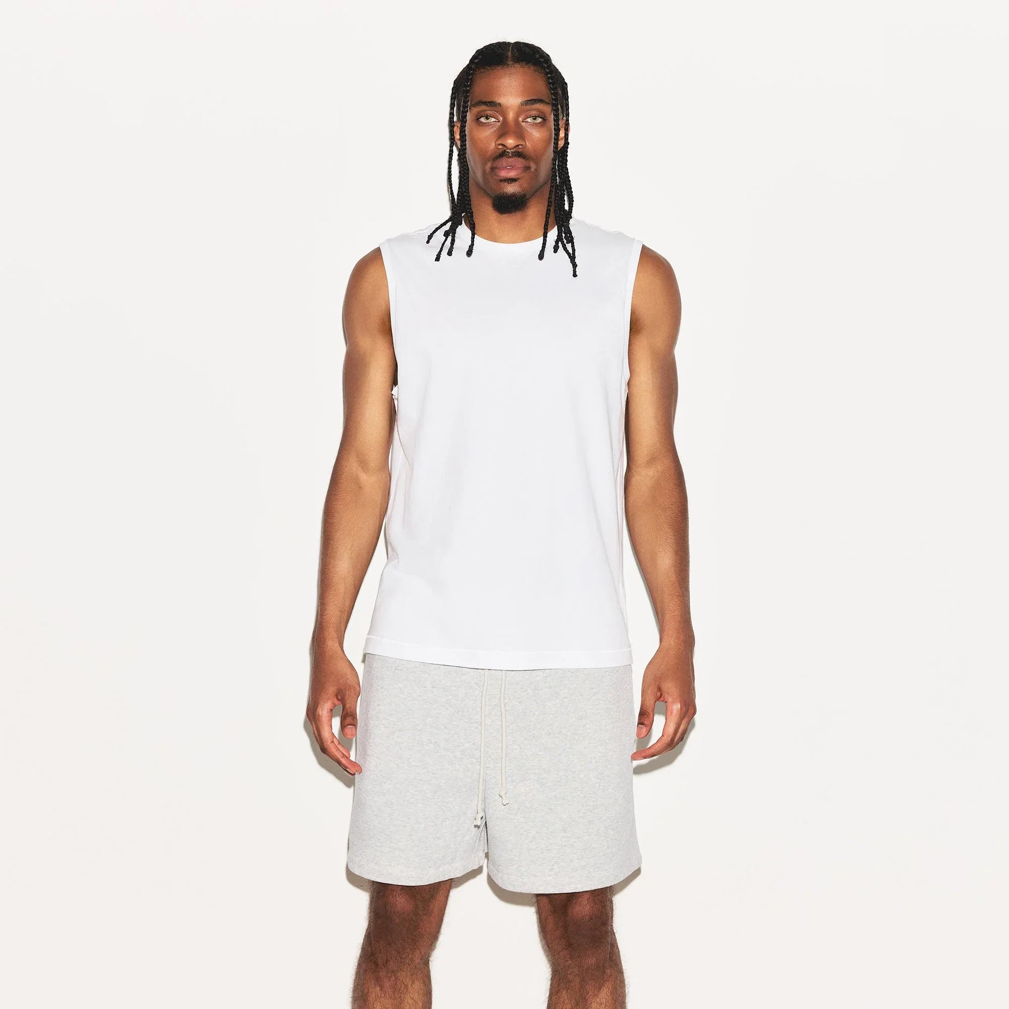 SKIMS COTTON MENS RELAXED SLEEVELESS SHIRT | CHALK - GÖMLEK - My Suti
