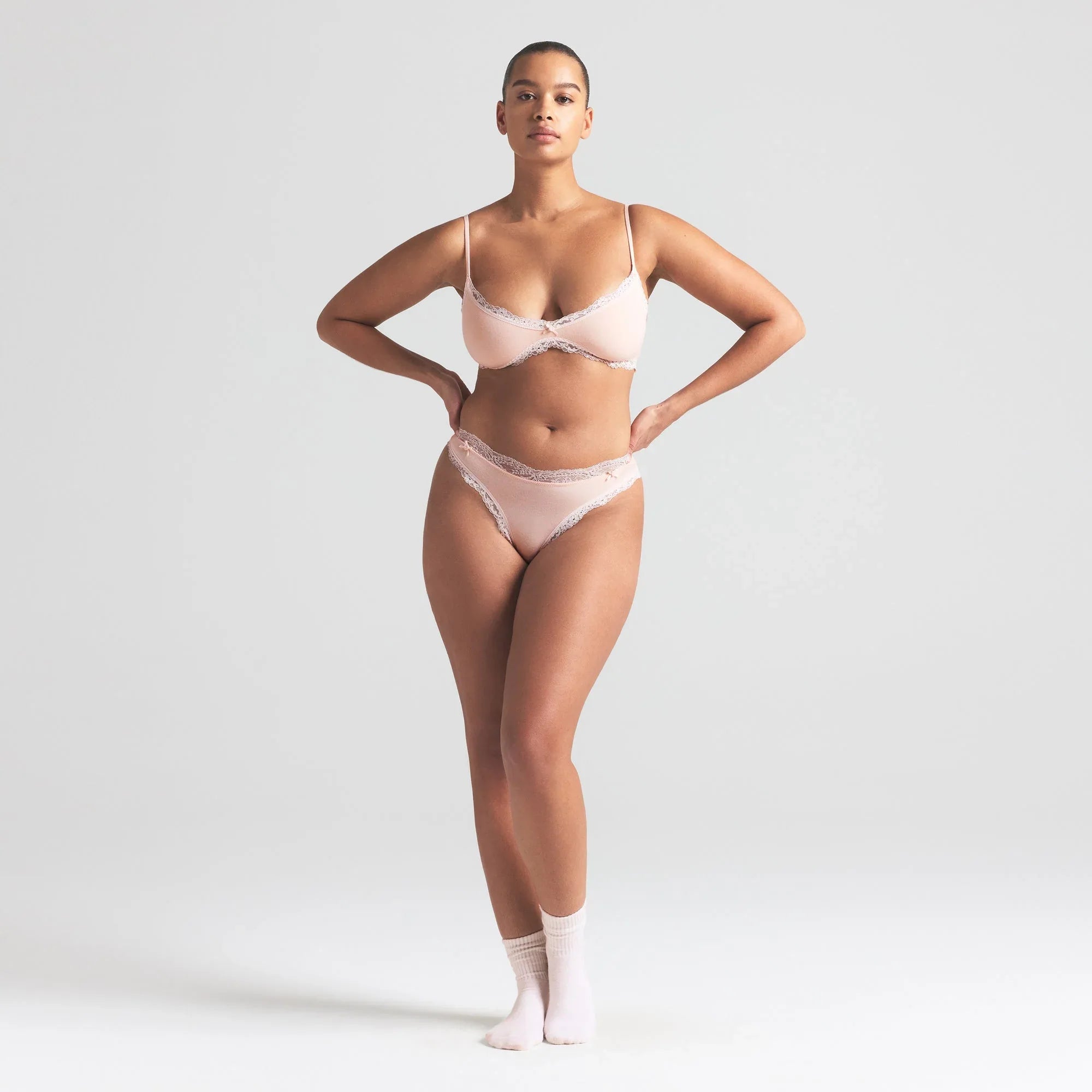 SKIMS COTTON JERSEY LACE SKIMPY SCOOP BRALETTE | PRIMROSE - SÜTYEN - My Suti