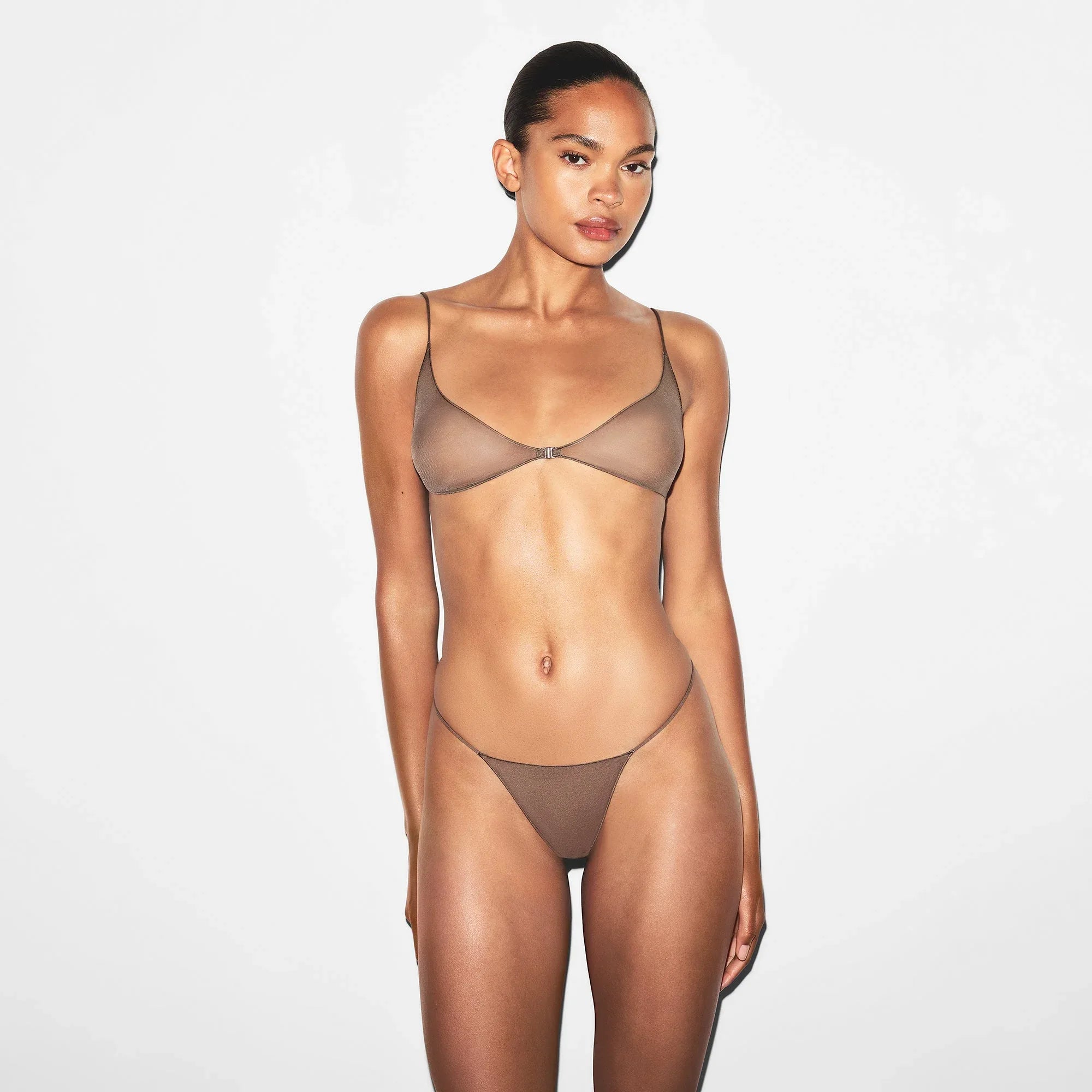 SKIMS ULTRA FINE MESH SKIMPY SCOOP BRALETTE | TRUFFLE - SÜTYEN - My Suti