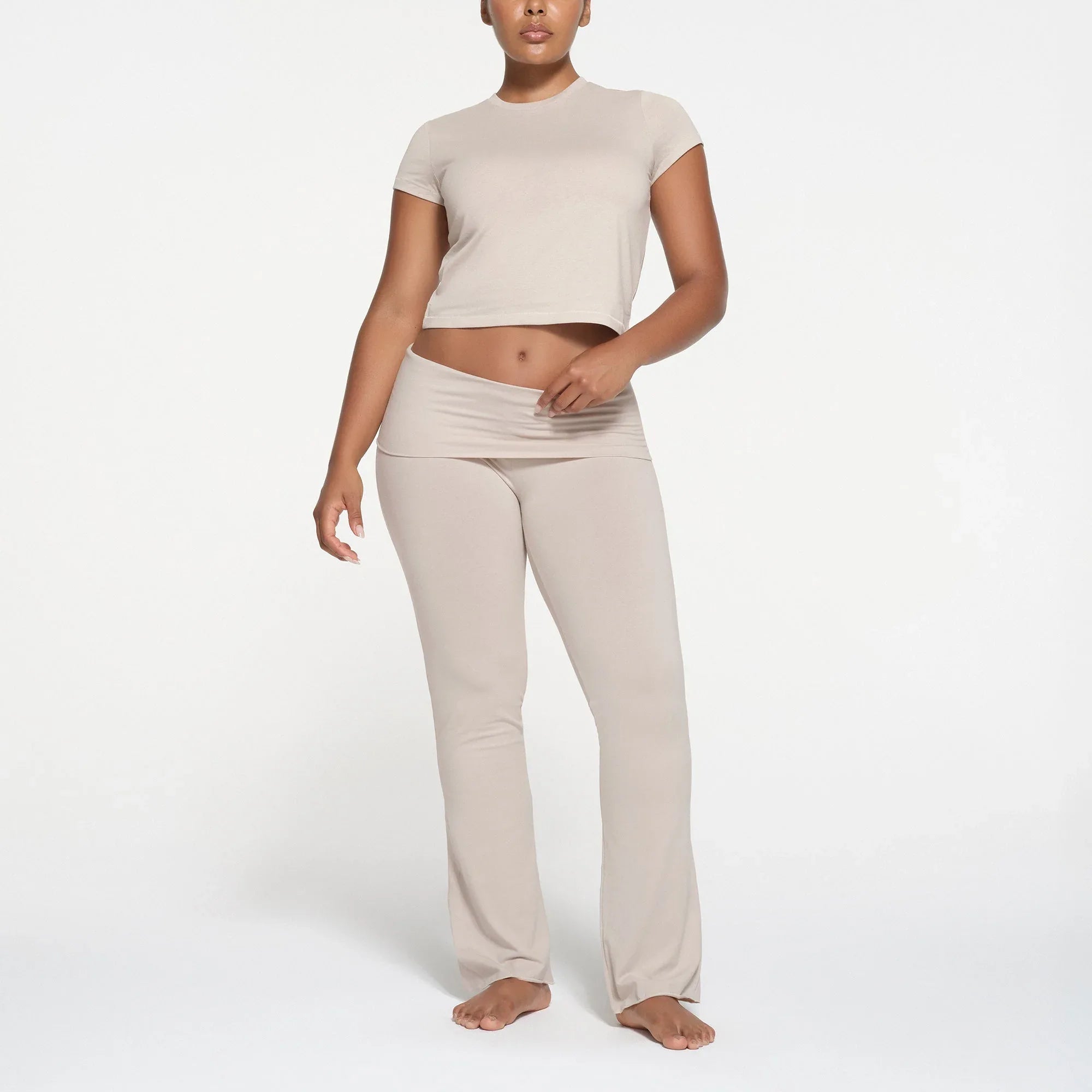 SKIMS RELAXED TEES SHRUNKEN T-SHIRT | STONE - TİŞÖRT - My Suti