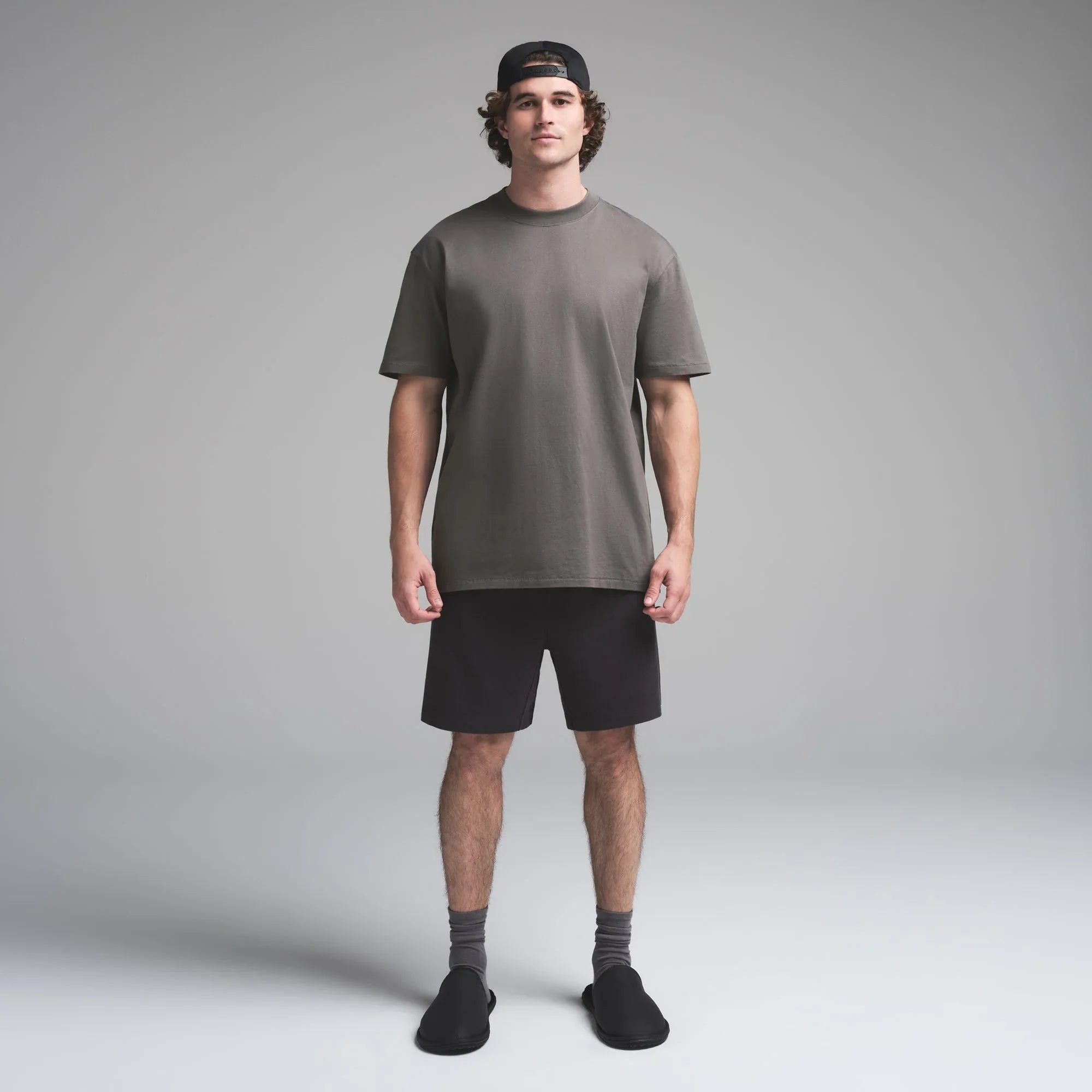 SKIMS HEAVYWEIGHT COTTON MENS RELAXED T-SHIRT | GUNMETAL - TİŞÖRT - My Suti