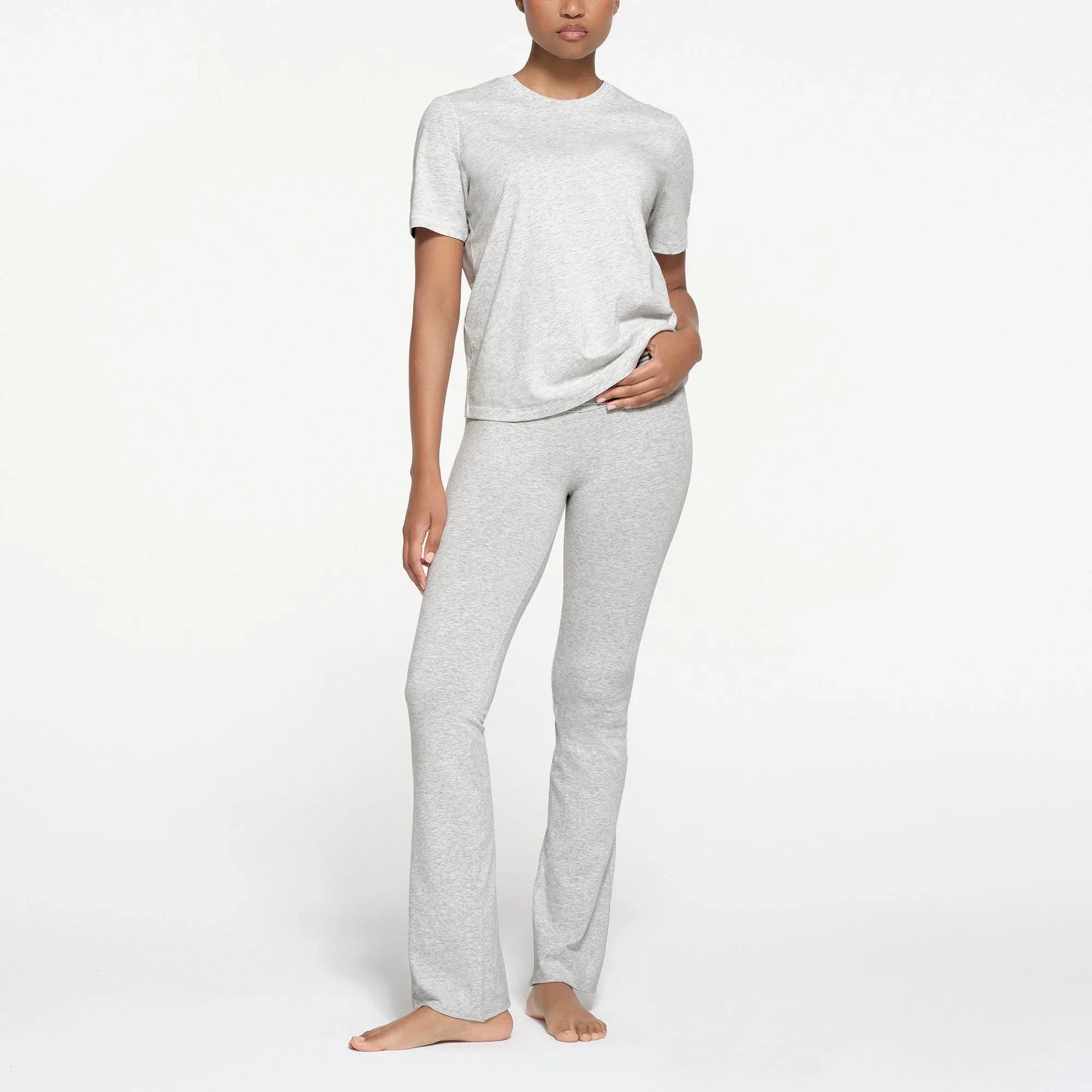 SKIMS RELAXED TEES T-SHIRT | LIGHT HEATHER GREY - TİŞÖRT - My Suti