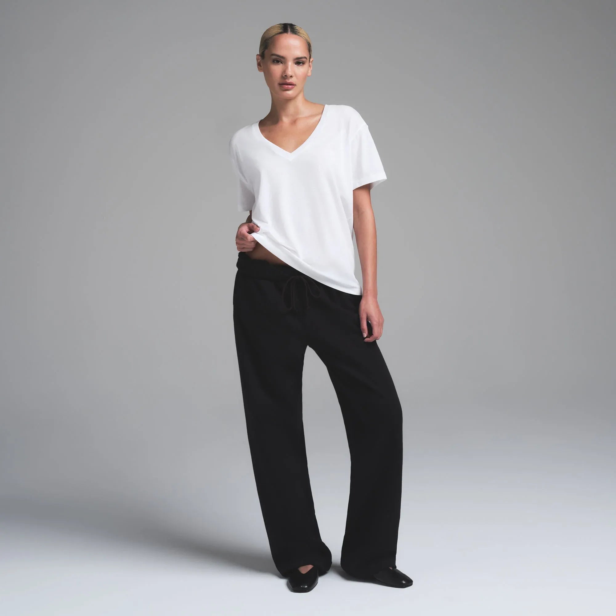 SKIMS RELAXED TEES V NECK T-SHIRT | SNOW - TİŞÖRT - My Suti