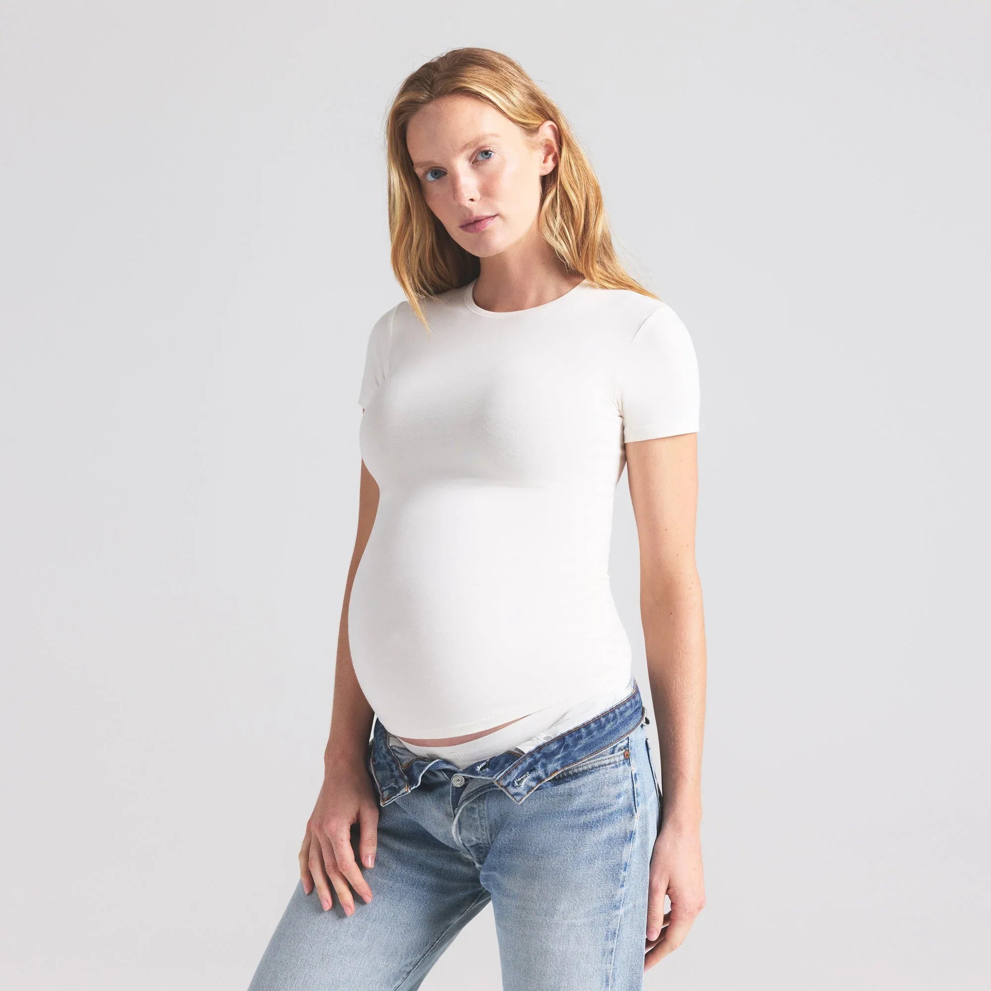 SKIMS COTTON JERSEY MATERNITY T-SHIRT | MARBLE - TİŞÖRT - My Suti
