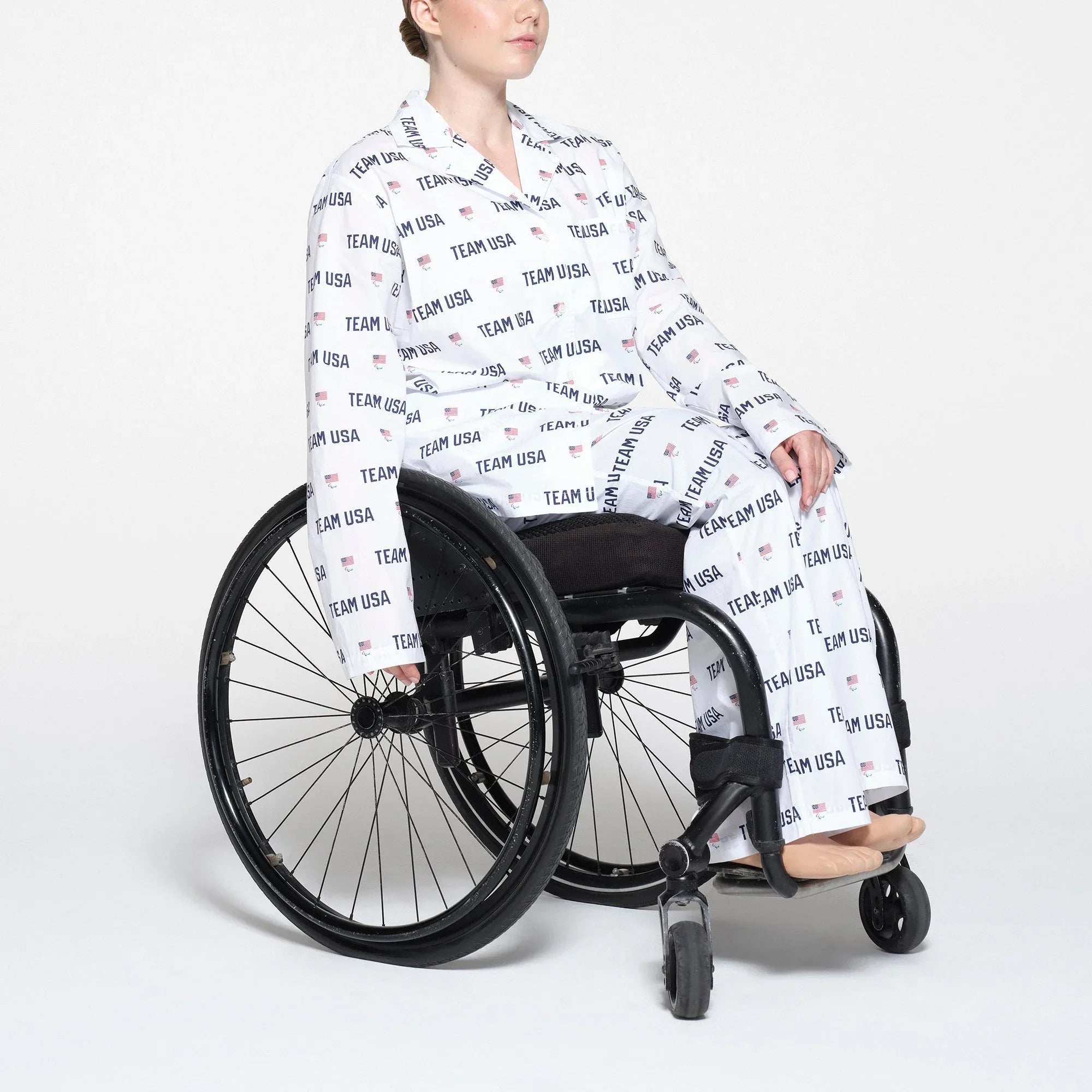 SKIMS FOR TEAM USA COTTON POPLIN SLEEP PARALYMPIC LONG SET | WHITE - PİJAMA TAKIMI - My Suti