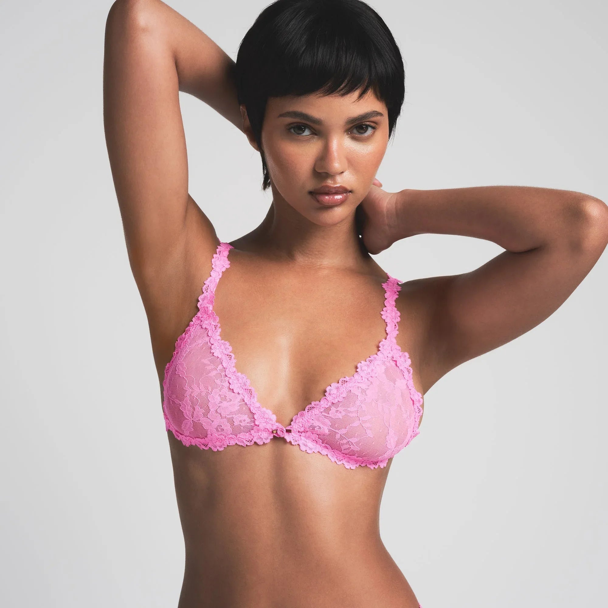 SKIMS STRETCH LACE TRIANGLE BRALETTE | SUGAR PINK - SÜTYEN - My Suti