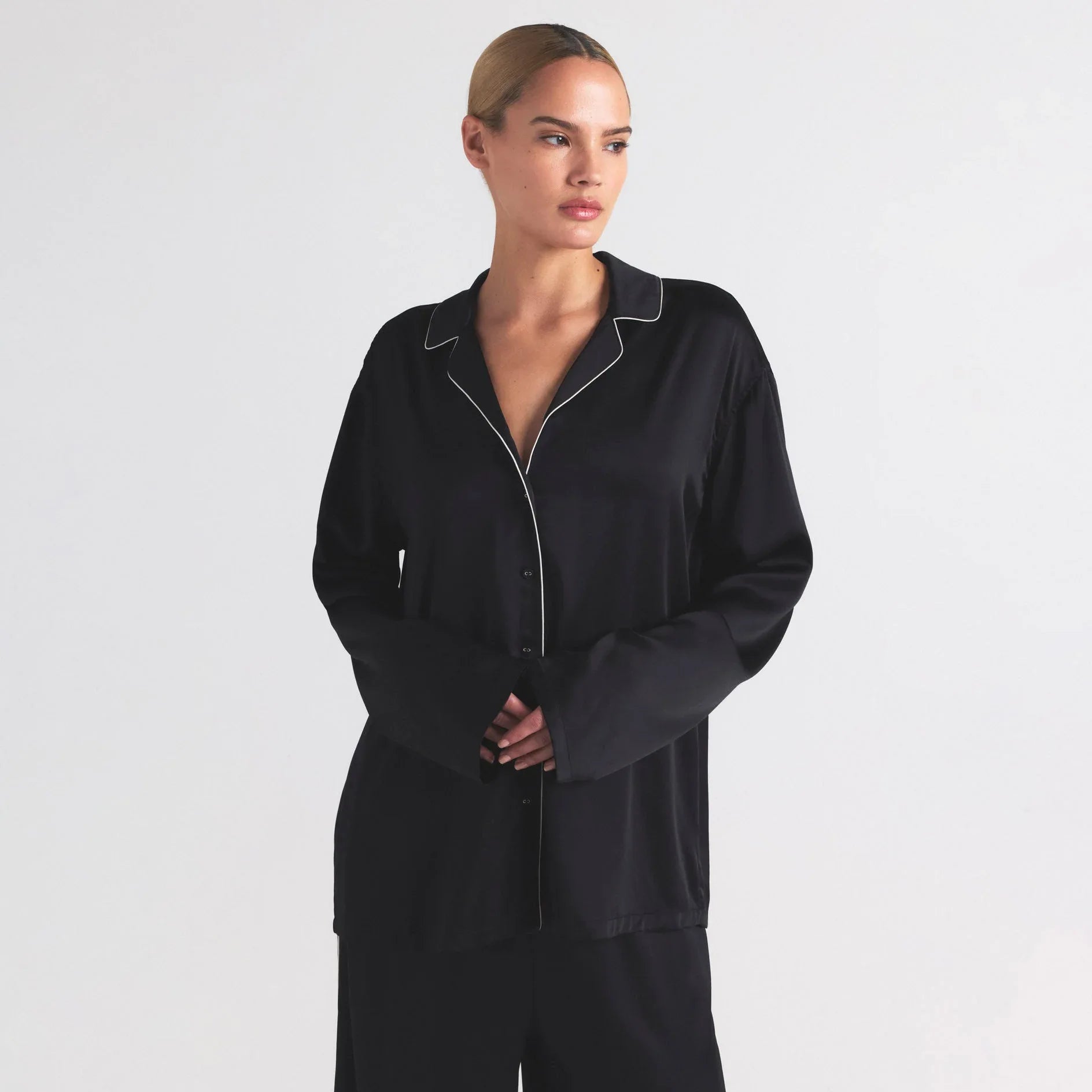 SKIMS SILK LONG SLEEP SET | ONYX - TAKIM - My Suti