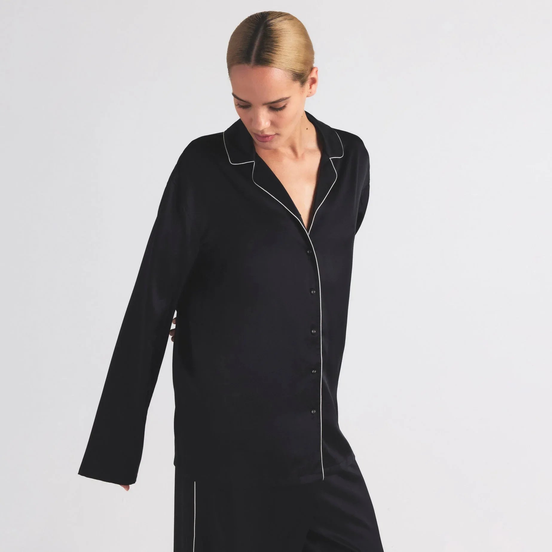 SKIMS SILK LONG SLEEP SET | ONYX - TAKIM - My Suti