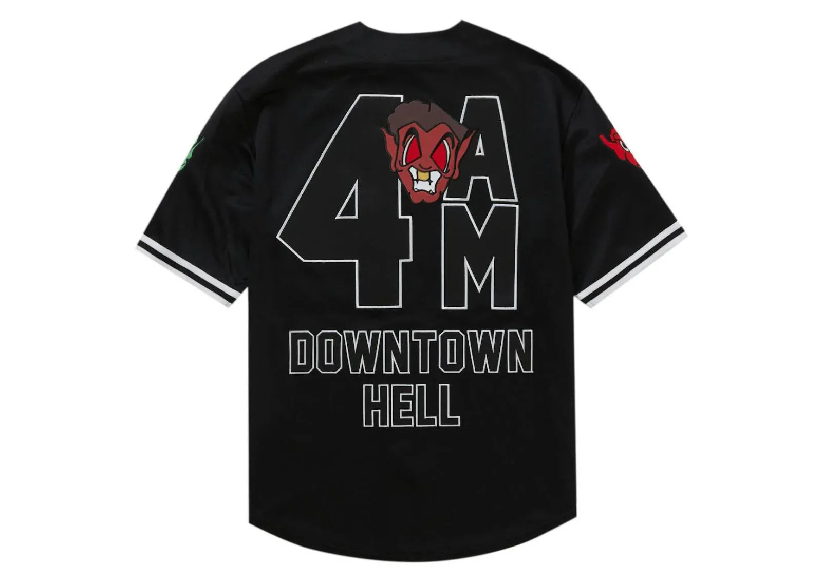Supreme Mitchell & Ness Downtown Hell Baseball Jersey Black - My Suti