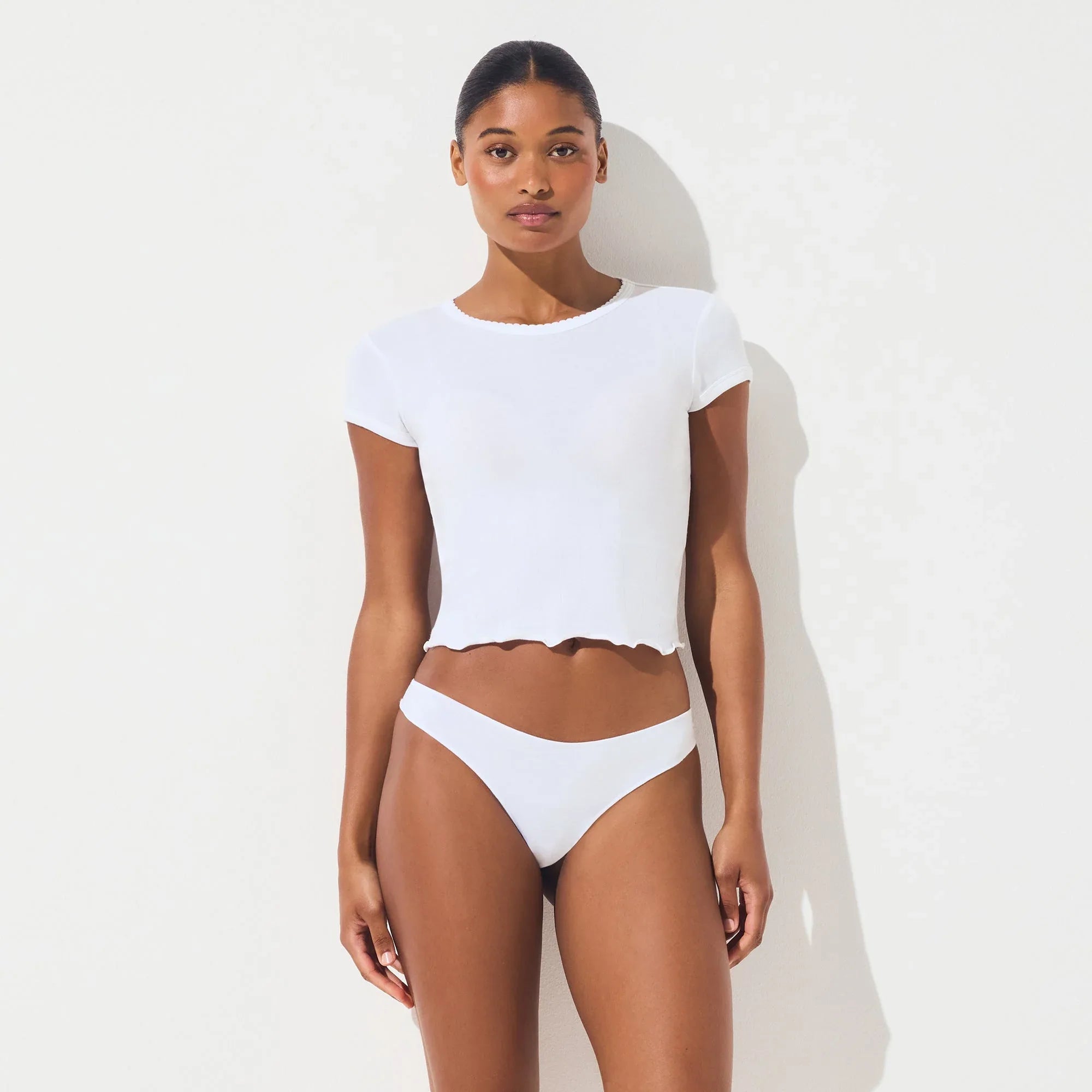 SKIMS LIGHTWEIGHT COTTON THONG | SNOW - İP THONG - My Suti