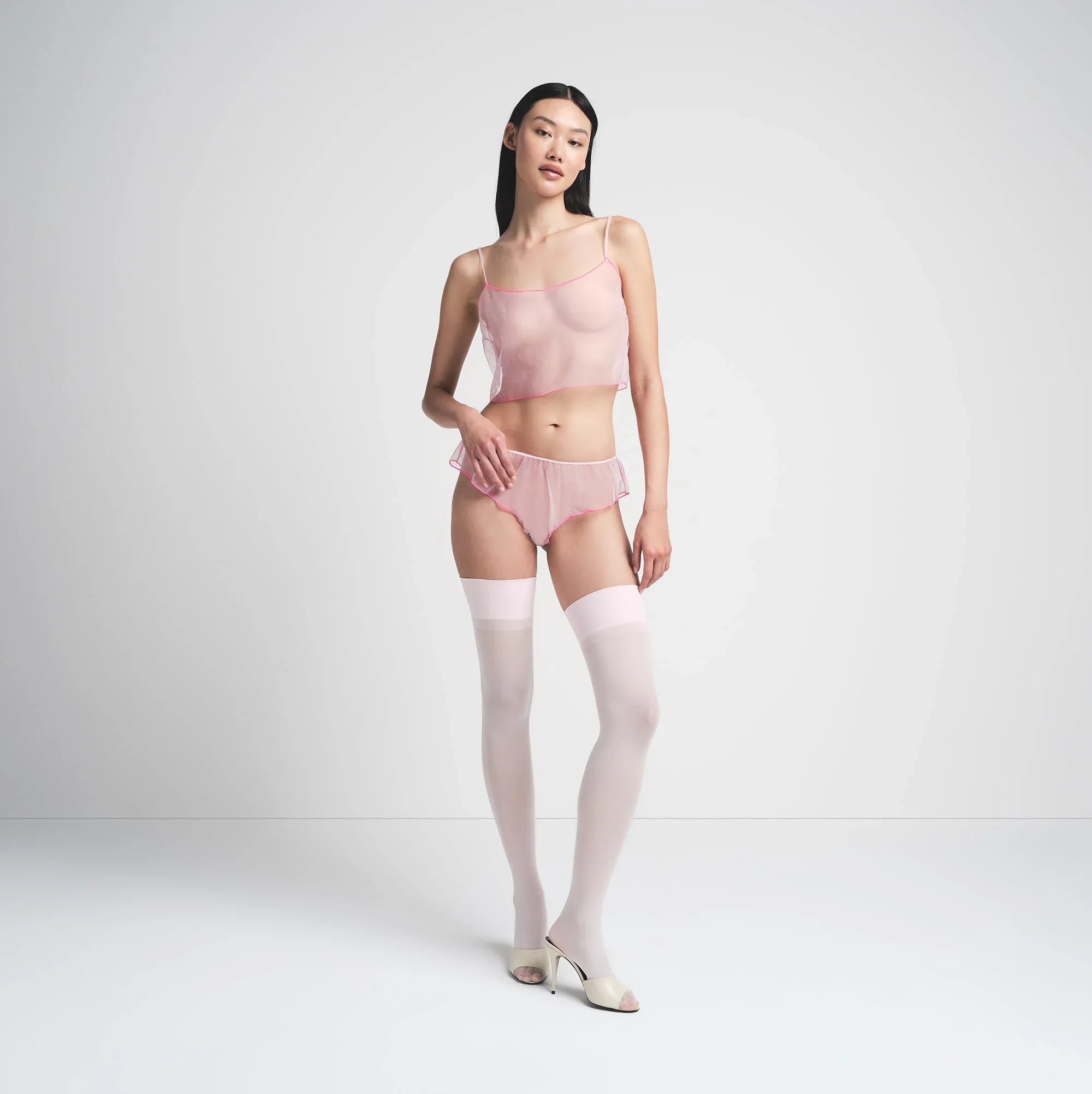 SKIMS TULLE CAMI AND BRIEF SET | CHERRY BLOSSOM CONTRAST - TAKIM - My Suti