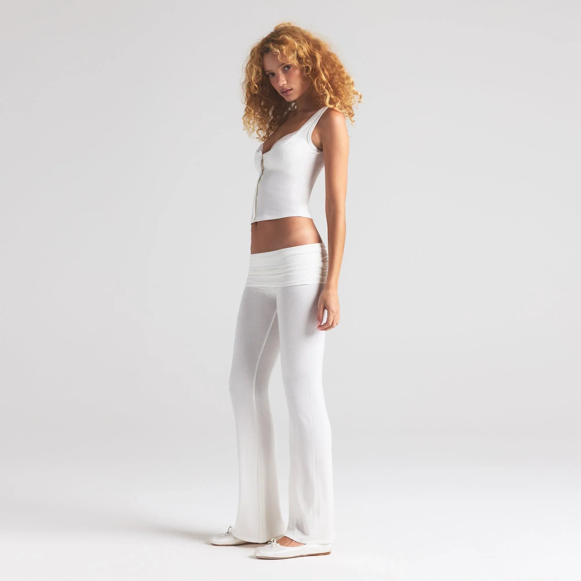 SKIMS SOFT LOUNGE LACE TANK WITH BRALETTE | MARBLE - TİŞÖRT - My Suti