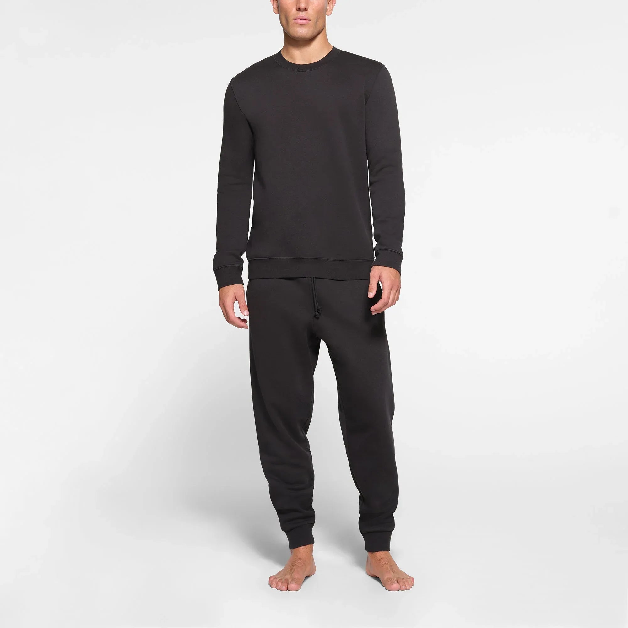 SKIMS FLEECE LOUNGE MENS CREWNECK | WASHED ONYX - KAZAK - My Suti
