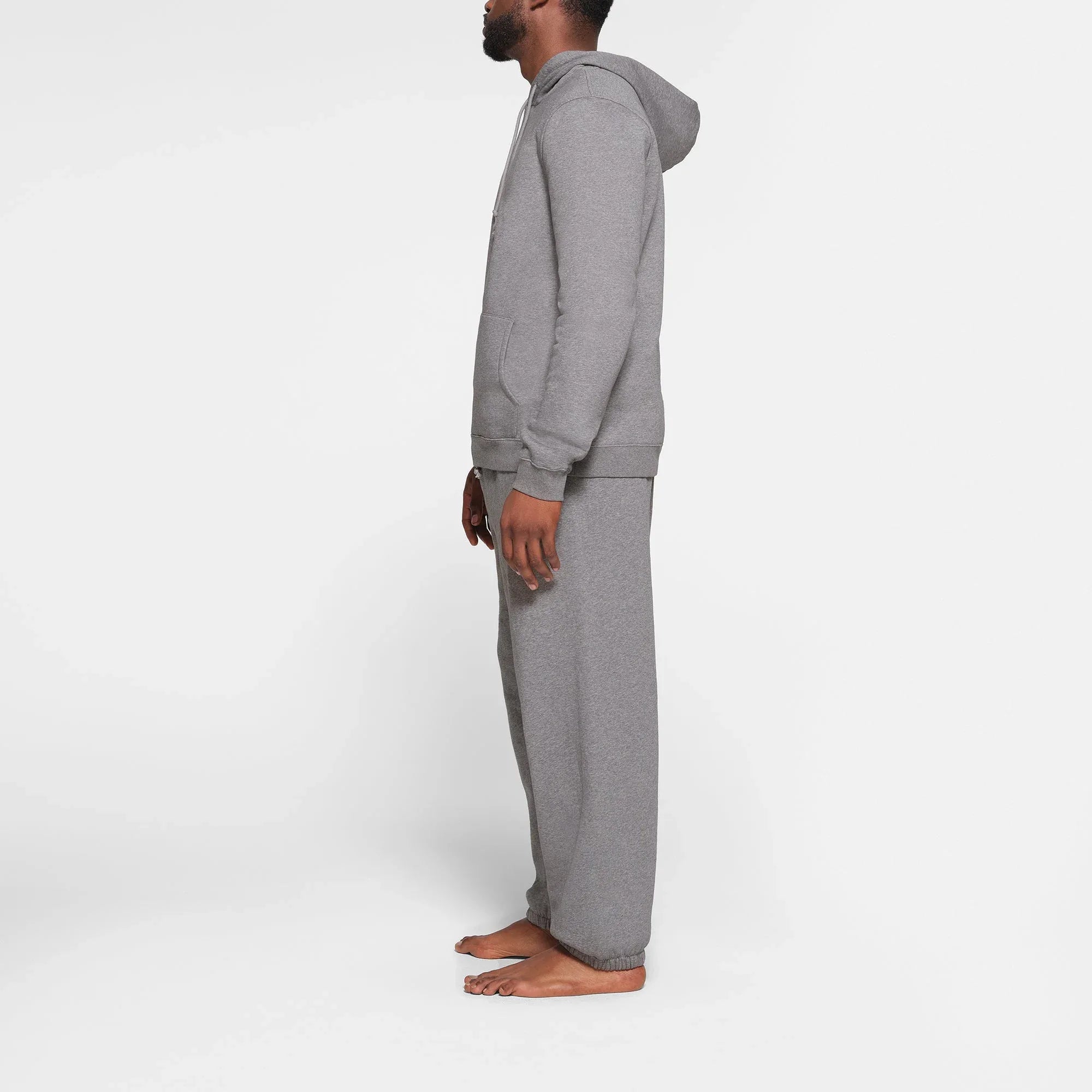 SKIMS FLEECE LOUNGE MENS CLASSIC HOODIE | DARK HEATHER GREY - KAPŞONLU SWEATSHIRT - My Suti