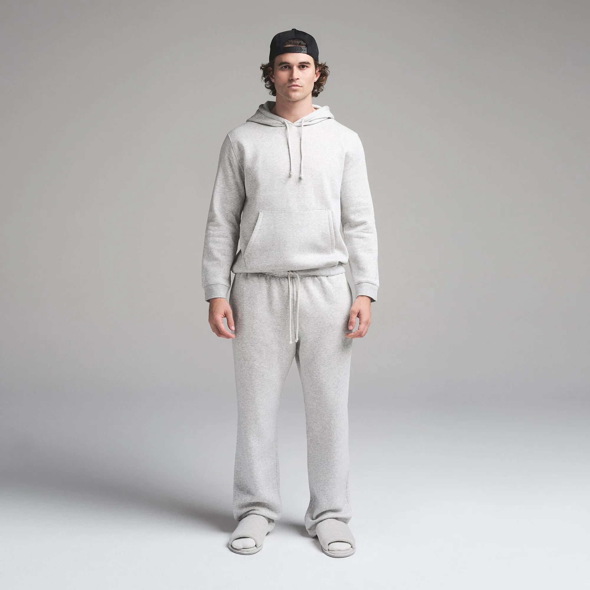 SKIMS FLEECE LOUNGE MENS CLASSIC HOODIE | LIGHT HEATHER GREY - KAPŞONLU SWEATSHIRT - My Suti