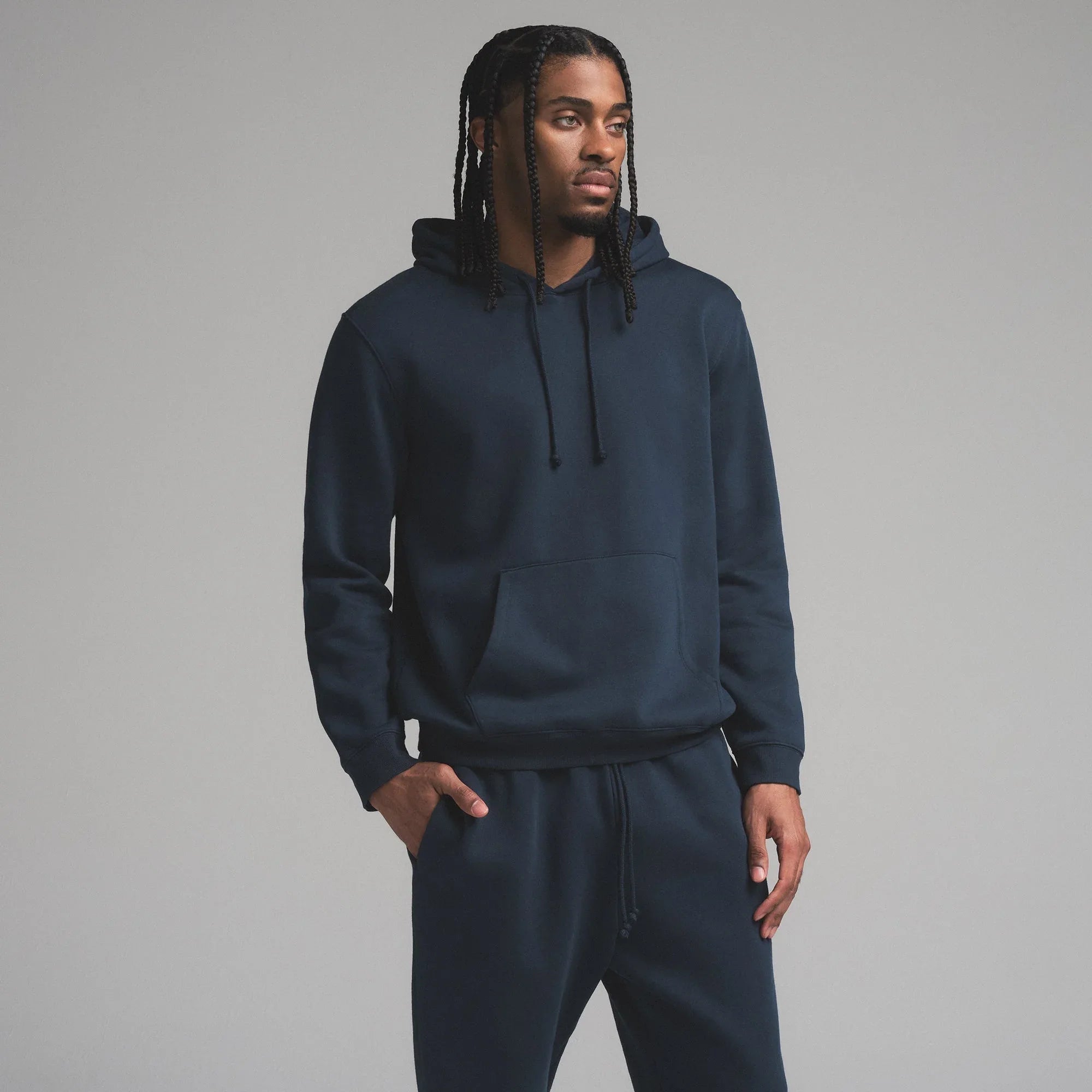 SKIMS FLEECE LOUNGE MENS CLASSIC HOODIE | NAVY - KAPŞONLU SWEATSHIRT - My Suti