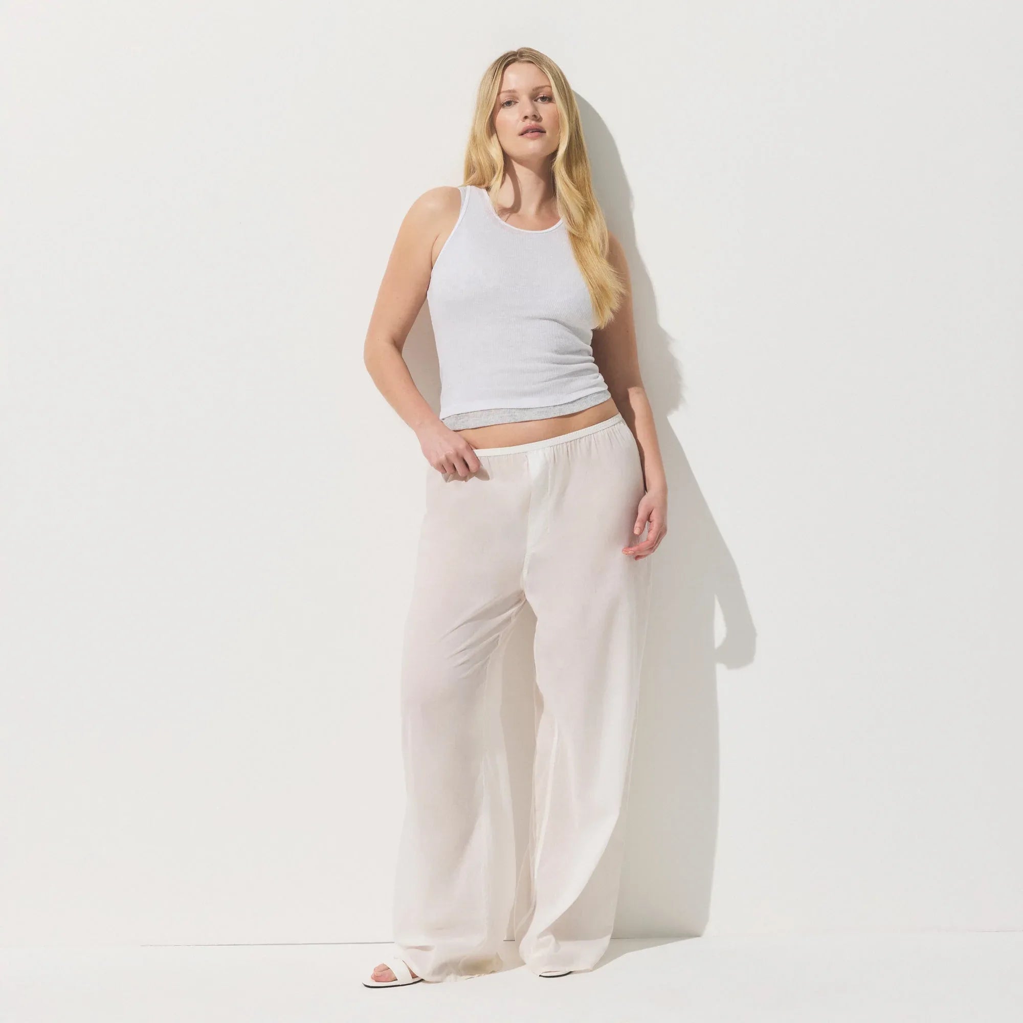 SKIMS SHEER COTTON RIB CREWNECK TANK | SNOW - TİŞÖRT - My Suti