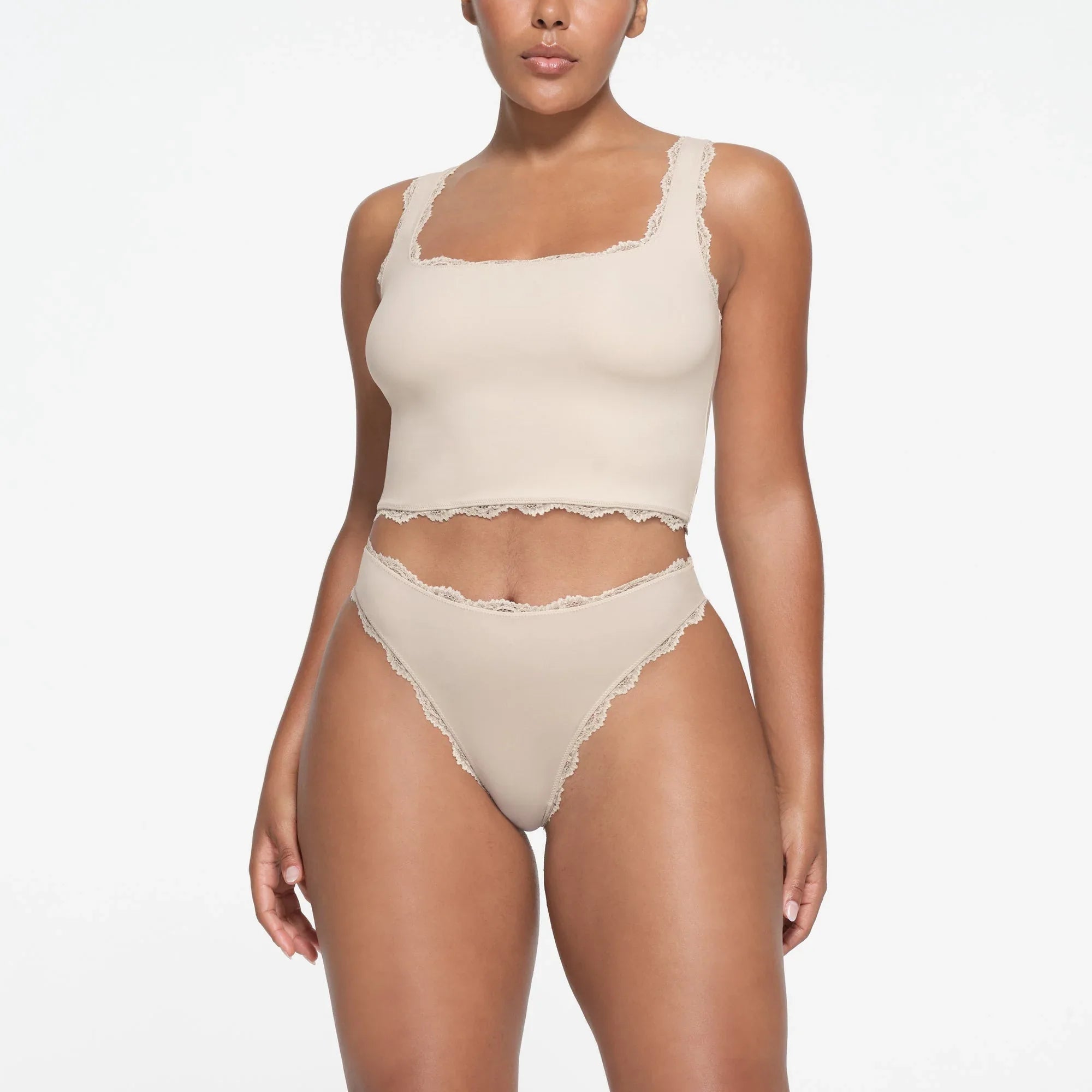 SKIMS FITS EVERYBODY LACE TANK | STONE - TİŞÖRT - My Suti