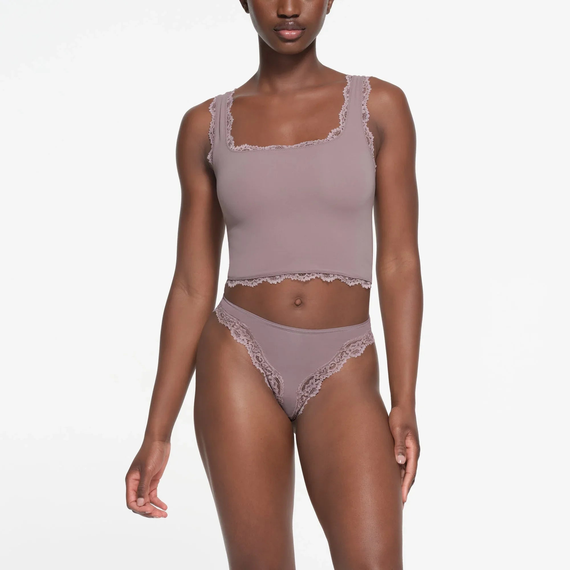 SKIMS FITS EVERYBODY LACE TANK | ZINC - TİŞÖRT - My Suti