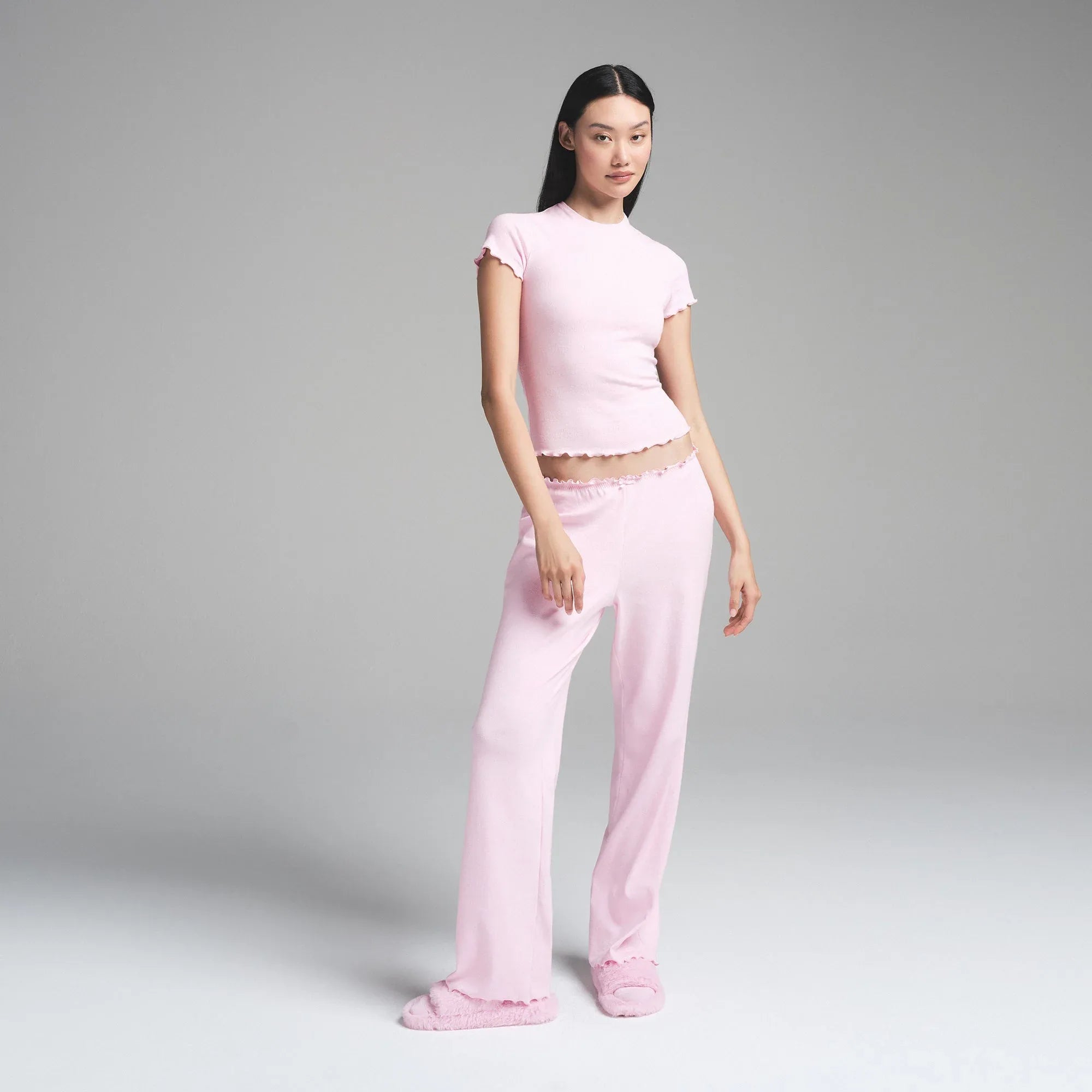 SKIMS LOGO POINTELLE T-SHIRT | CHERRY BLOSSOM - TİŞÖRT - My Suti