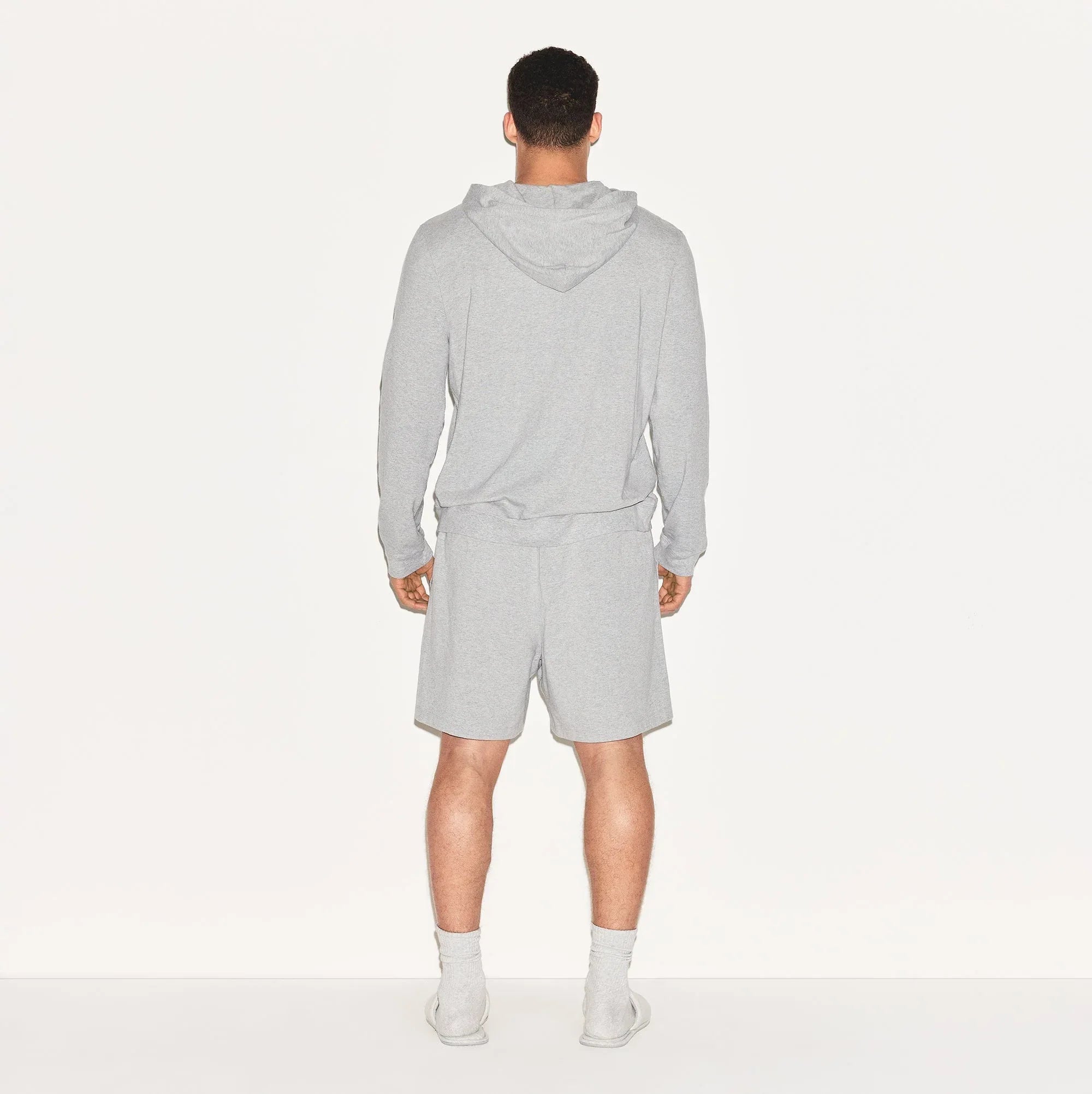 SKIMS JERSEY LOUNGE MENS ZIP UP HOODIE | HEATHER GREY - KAPŞONLU SWEATSHIRT - My Suti