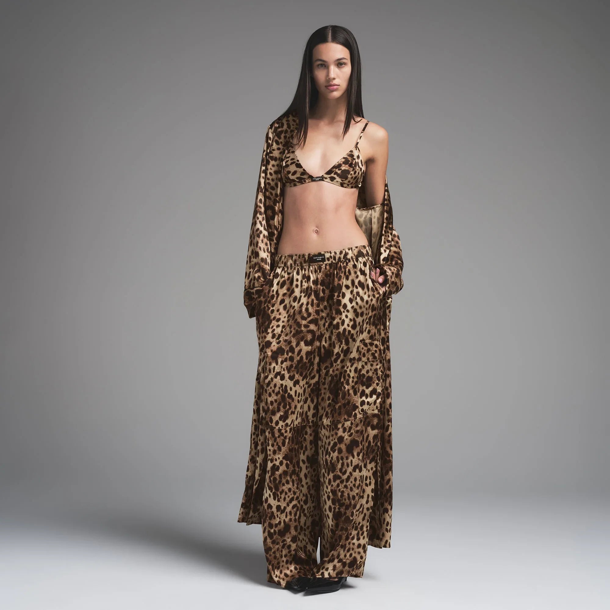 SKIMS DOLCE&GABBANA X SILK LONG ROBE | LEOPARD - KİMONO - My Suti