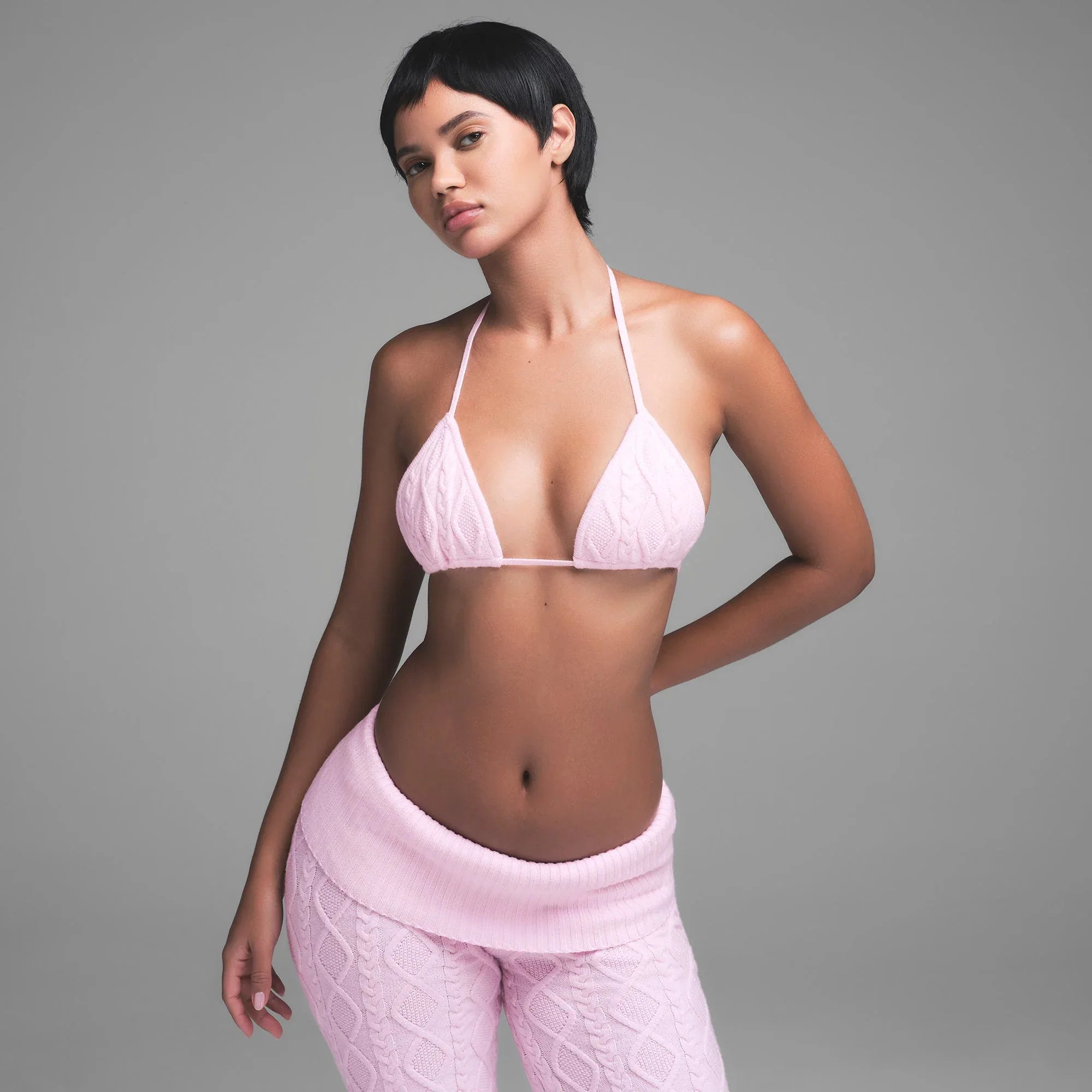 SKIMS SWEATER KNIT TRIANGLE BRALETTE | BABY PINK - SÜTYEN - My Suti