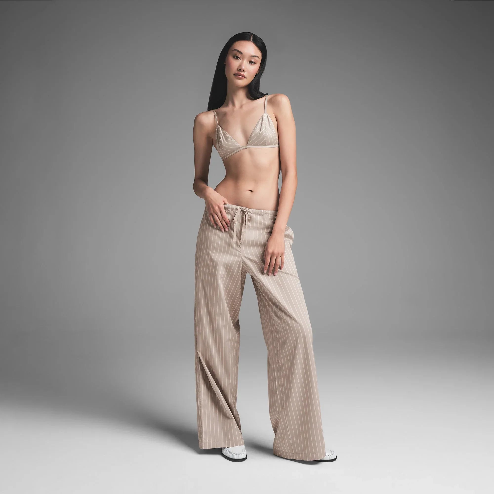SKIMS COTTON POPLIN TRIANGLE BRALETTE | STONE STRIPE - SÜTYEN - My Suti