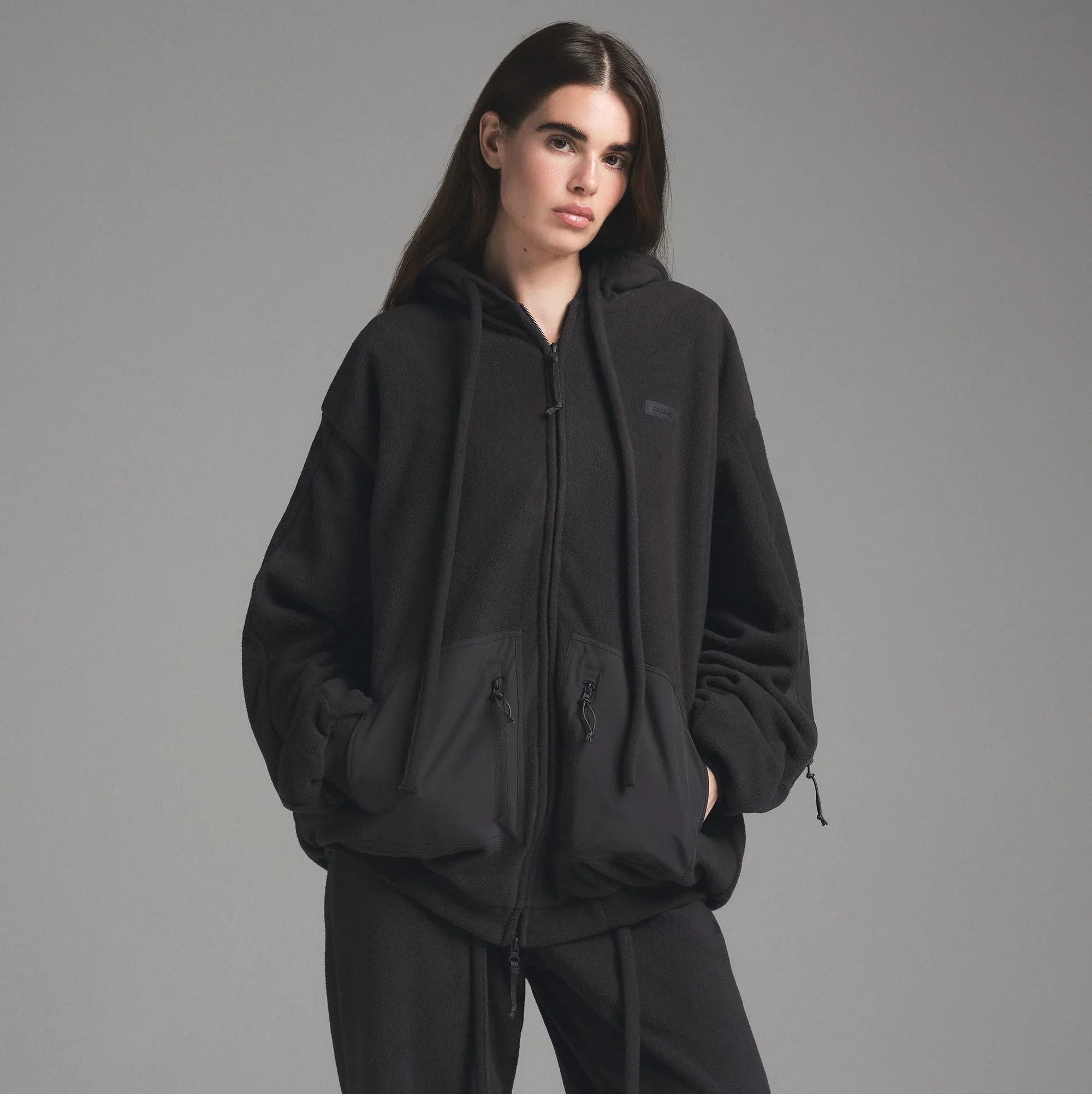 SKIMS FLEECE LOUNGE OVERSIZED HOODIE | STORM - KAPŞONLU SWEATSHIRT - My Suti