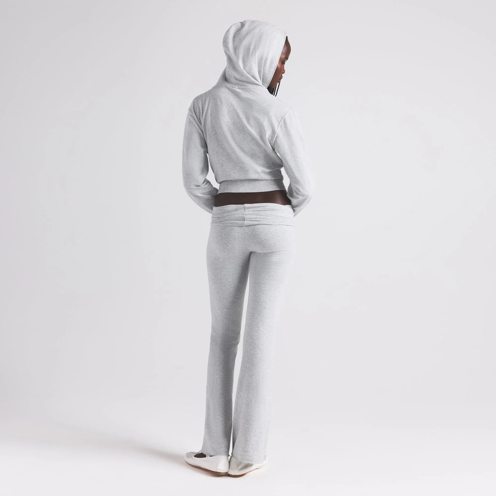 SKIMS COTTON JERSEY ZIP UP HOODIE | LIGHT HEATHER GREY - KAPŞONLU SWEATSHIRT - My Suti