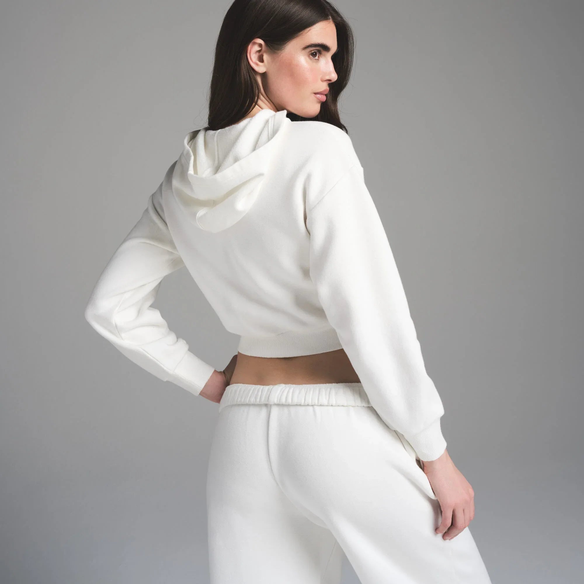 SKIMS COTTON FLEECE SHRUNKEN ZIP UP HOODIE | MARBLE GRAPHIC - KAPŞONLU SWEATSHIRT - My Suti