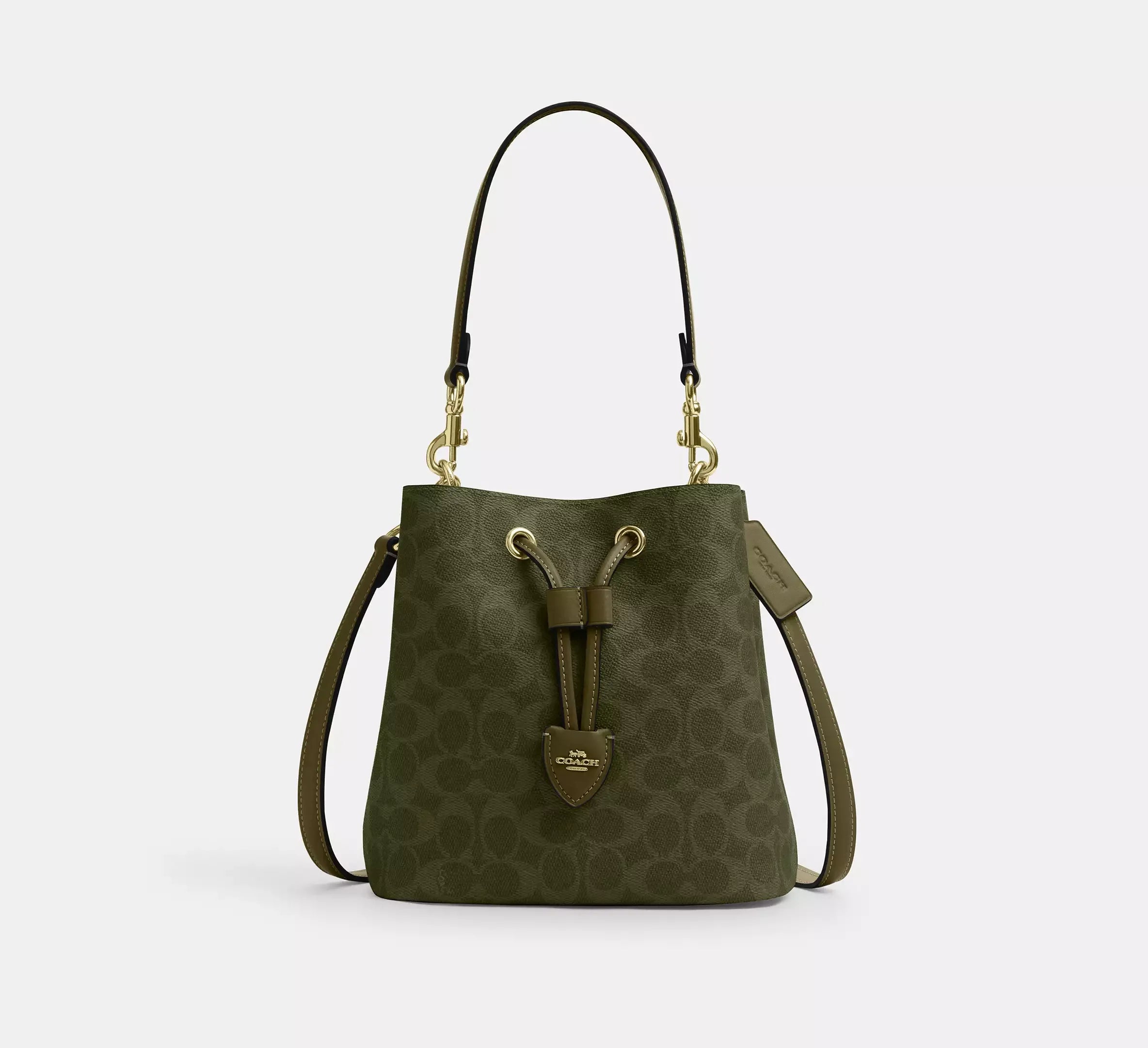 Coach Rowan Bucket Bag In Signature - Gold/Olive - My Suti