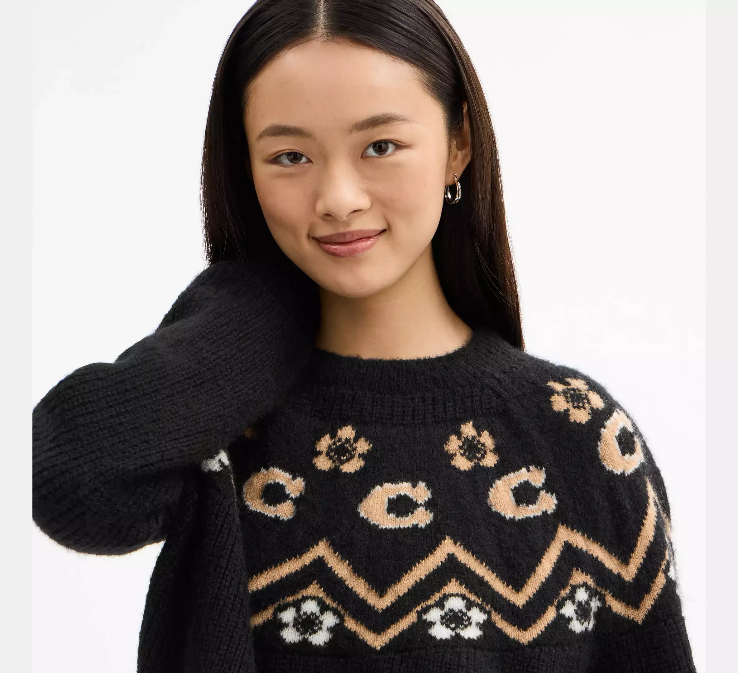 Coach Fairisle Crewneck Sweater - Black - My Suti